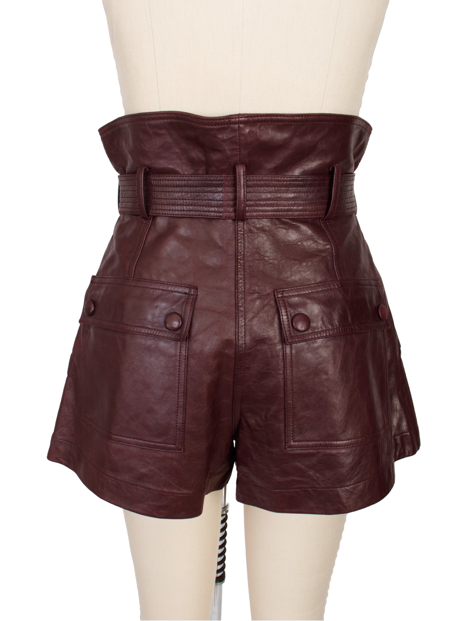 Ulla Johnson Othella Lambskin Belted Shorts