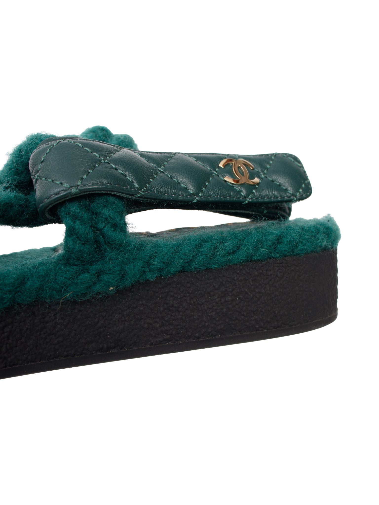 Chanel Lambskin Quilted Interlocking CC Sandals
