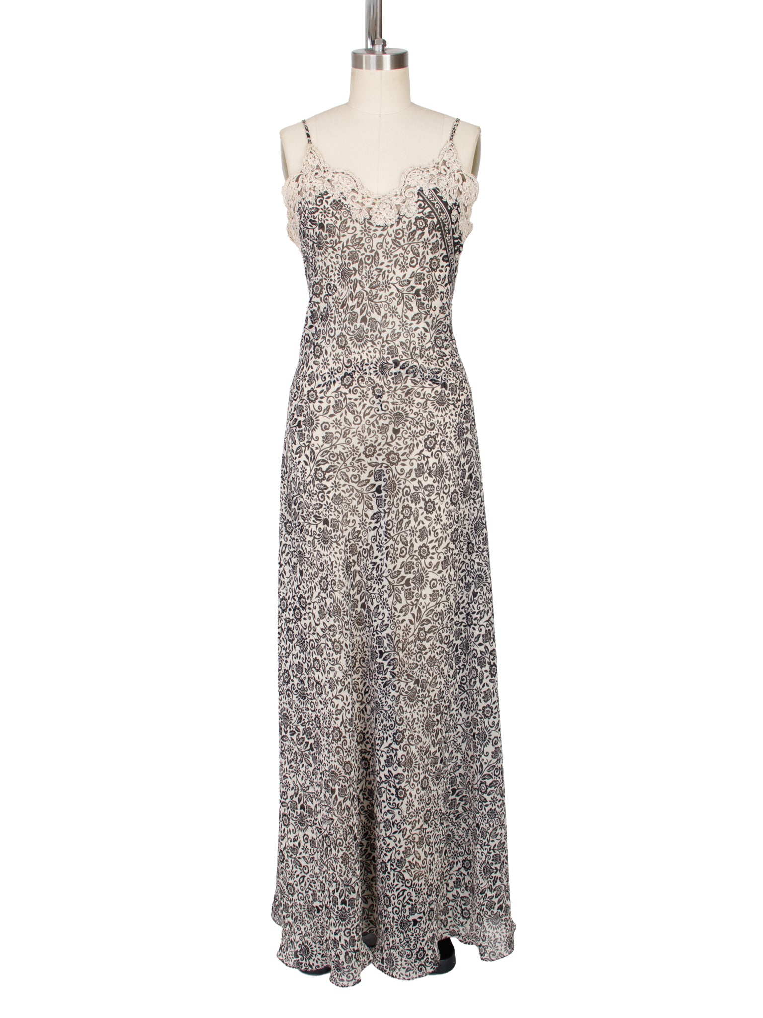 La Sposa Printed Chiffon & Lace Dress