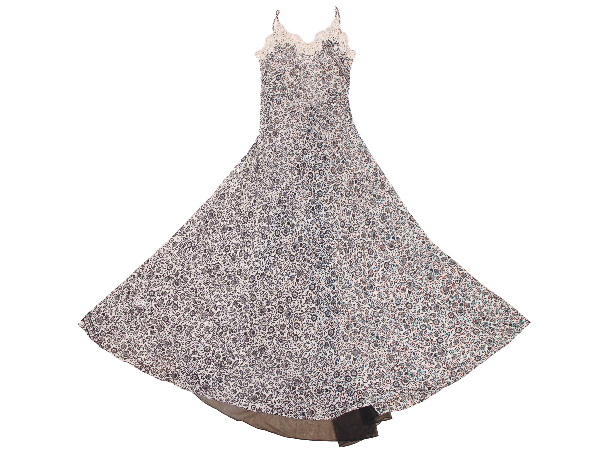 La Sposa Printed Chiffon & Lace Dress