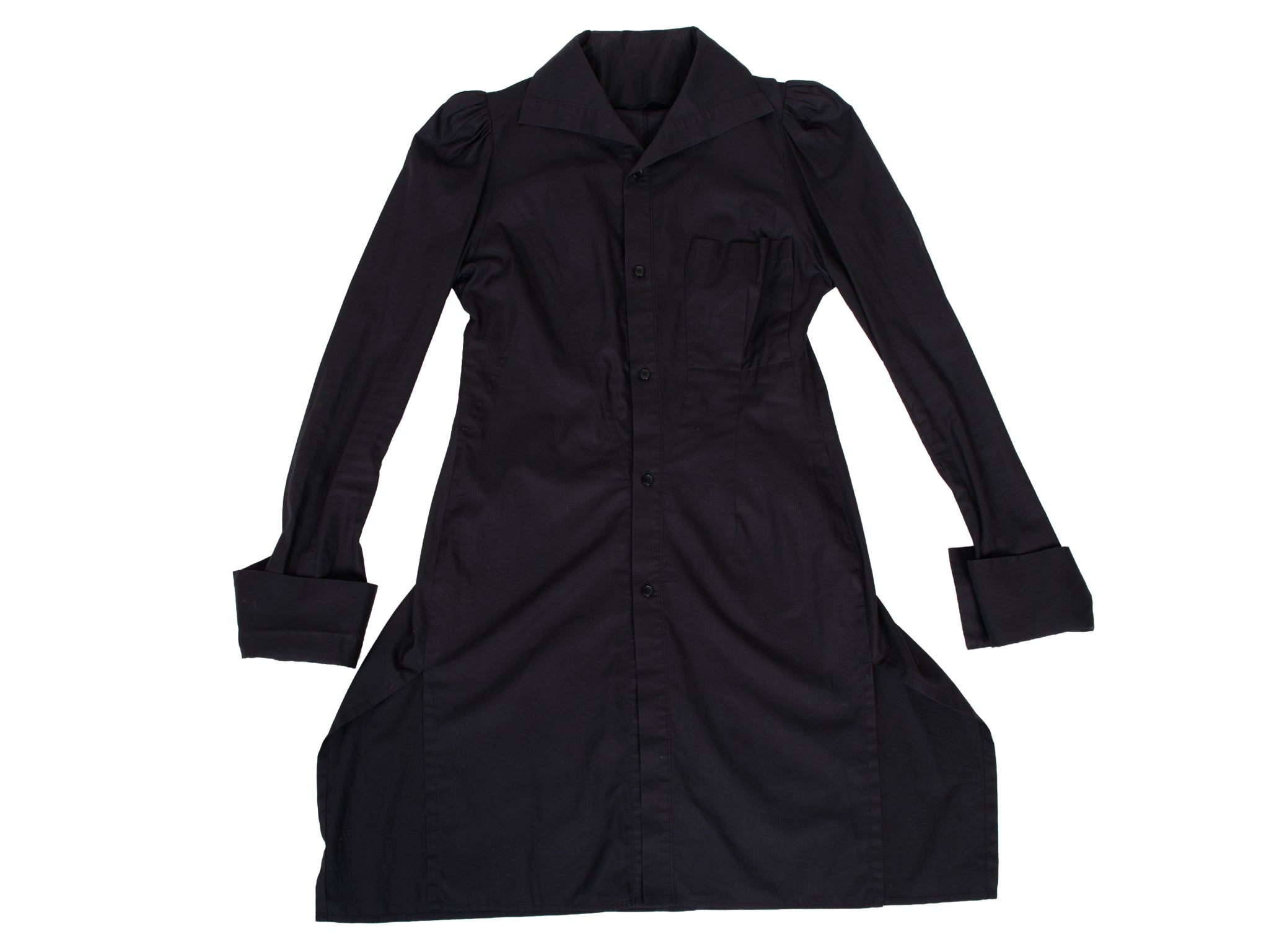 SS 2010 Yohji Yamamoto Poplin Puff Sleeve Shirtdress