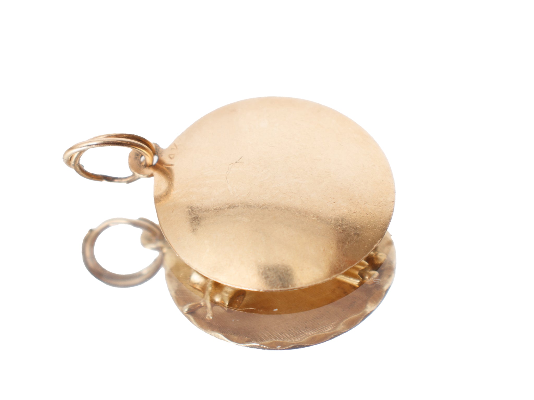 14K Gold Round Graduation Charm