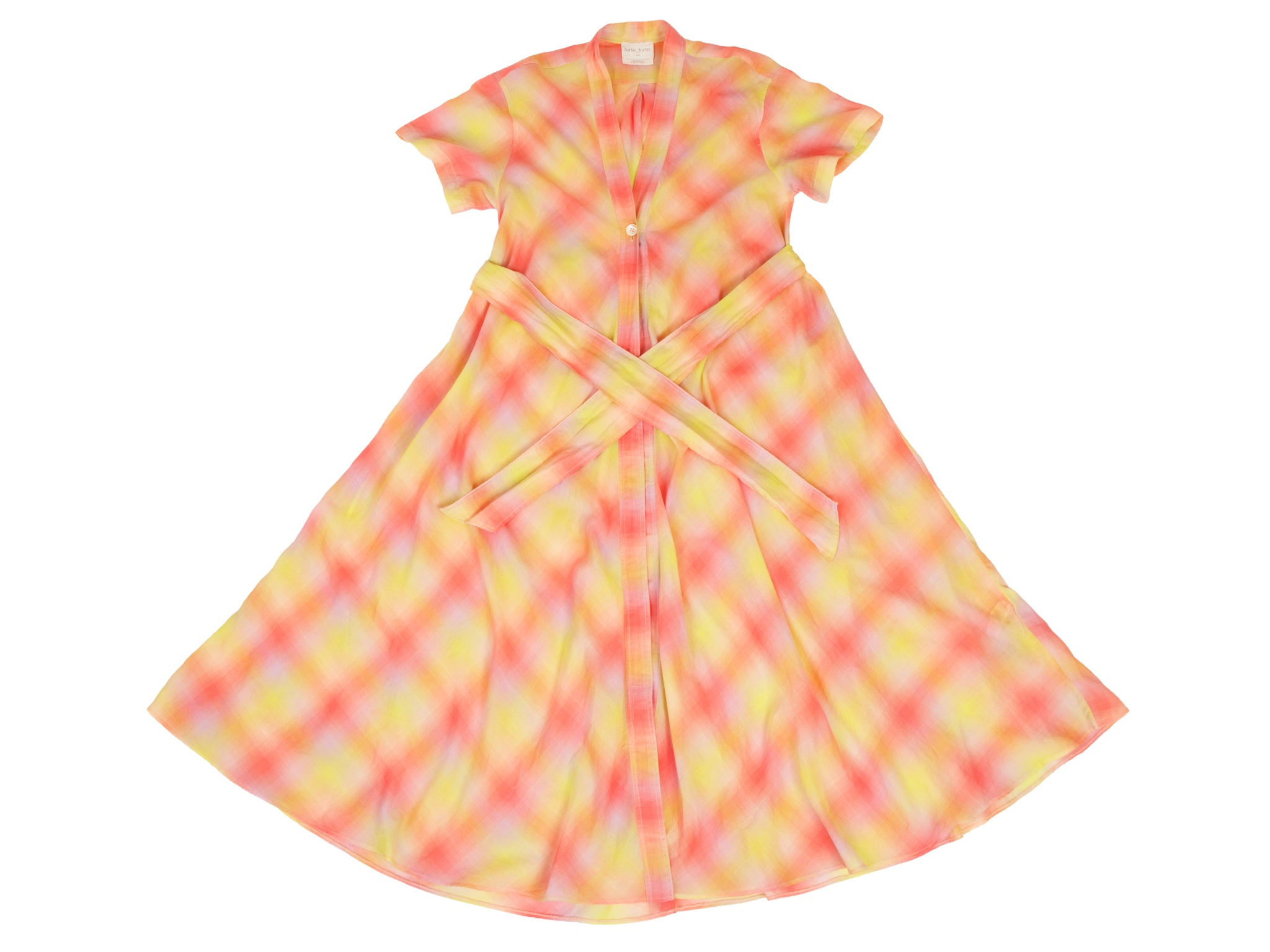 Forte Forte Voile Ombre Plaid Wrap Dress