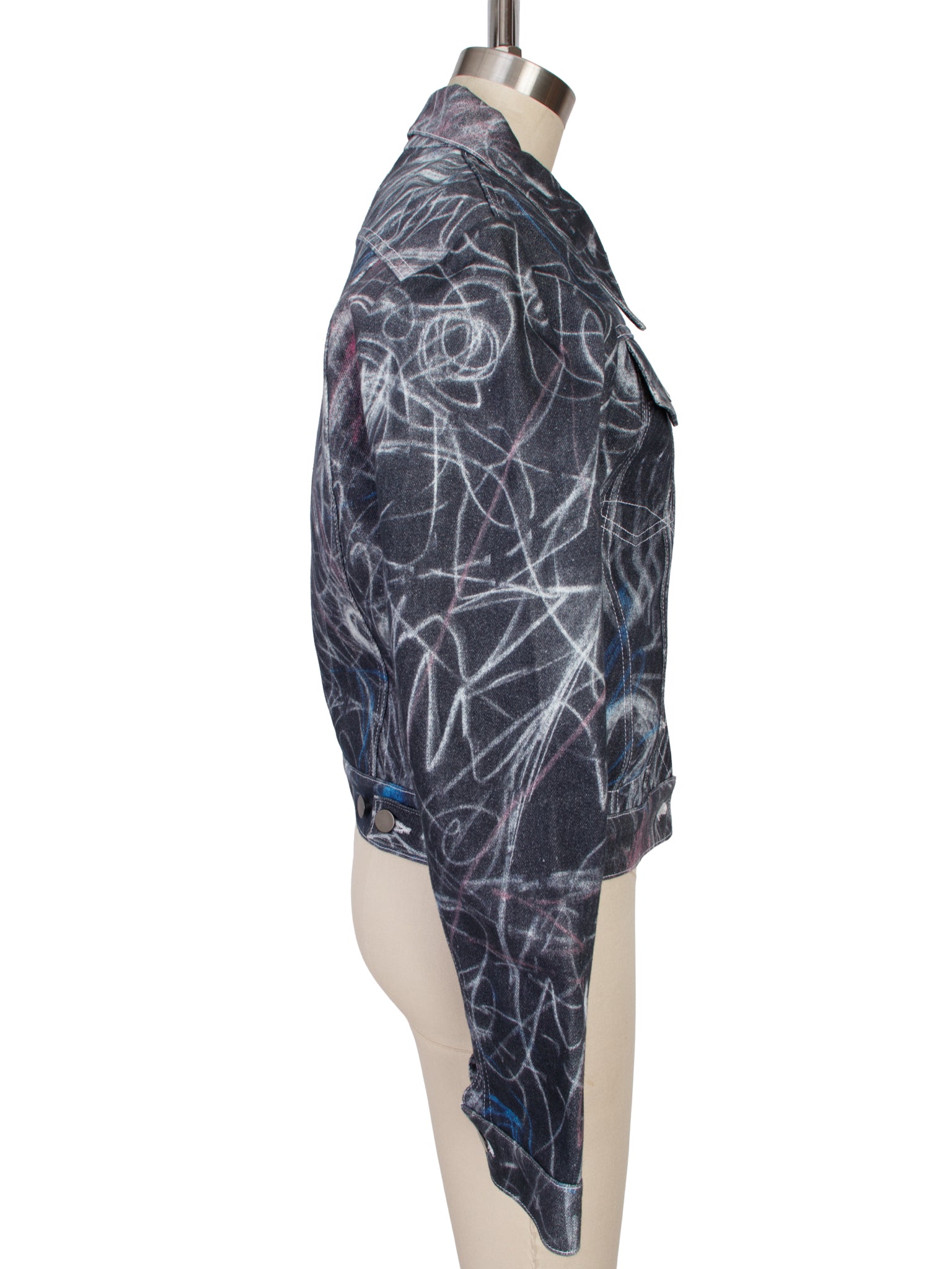 SS 2019 Charles Jeffrey Loverboy Denim Chalk Print Jacket