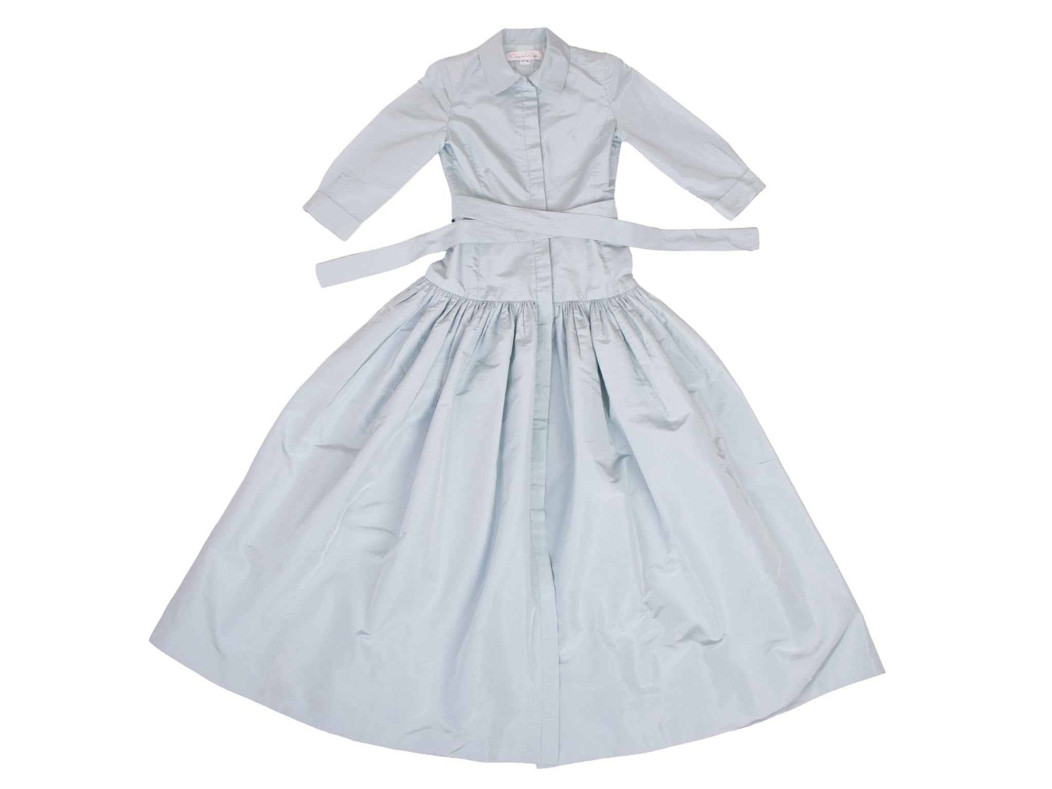 Oscar de la Renta Taffeta Ruffle Hem Gown