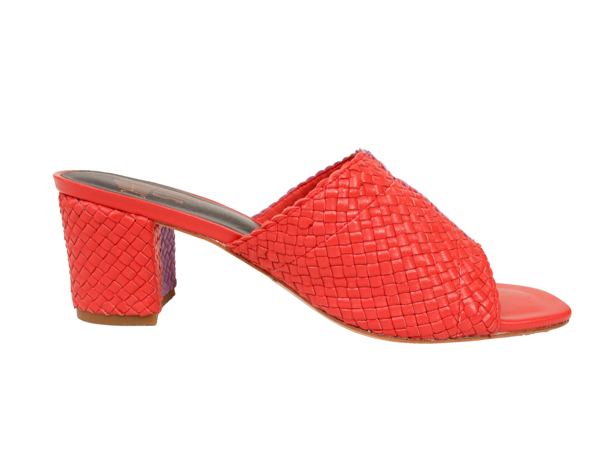 Charlotte Stone Lenu Colorblock Woven Leather Mules