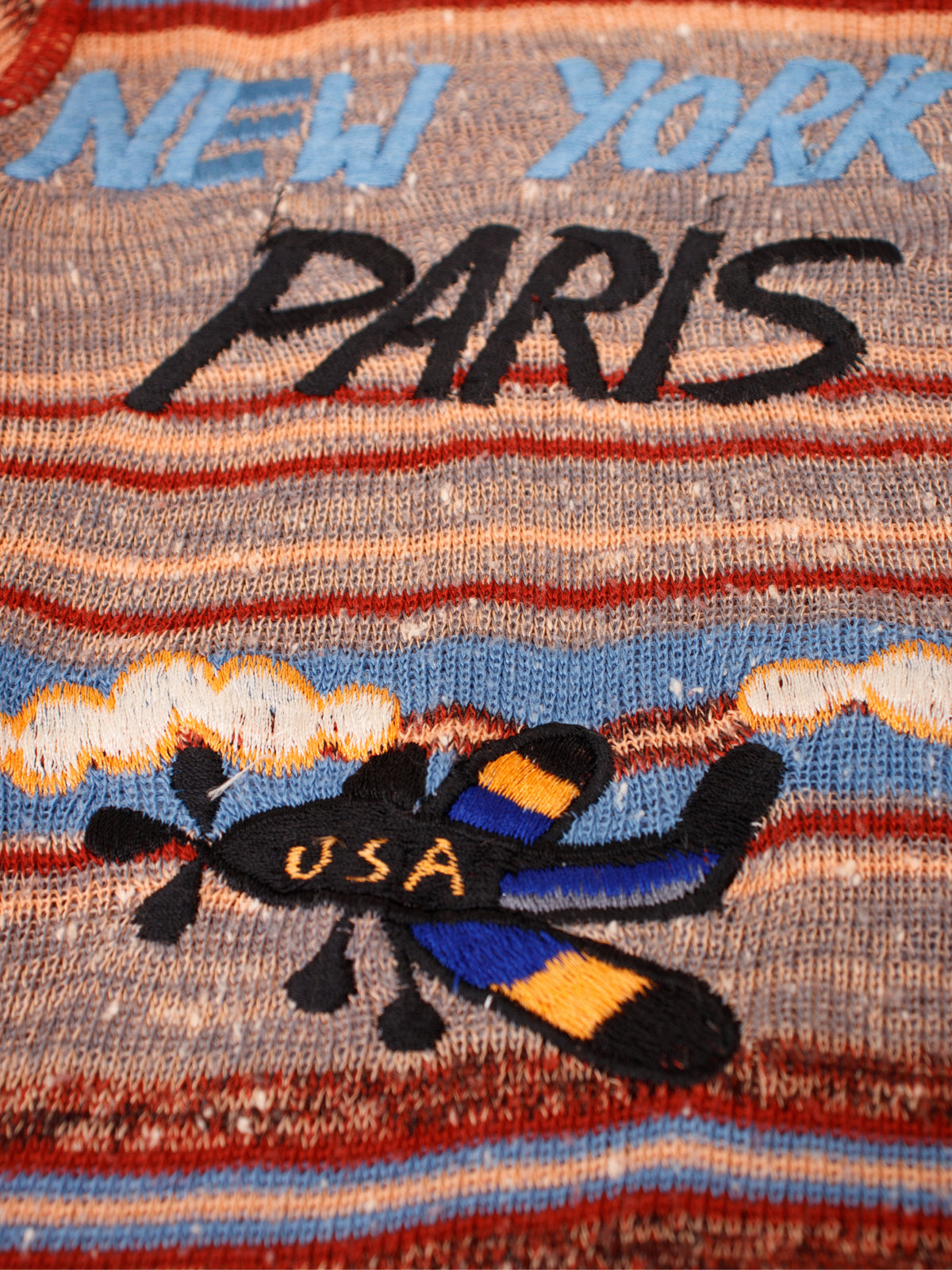 1970s New York Paris Novelty Stripe Sweater