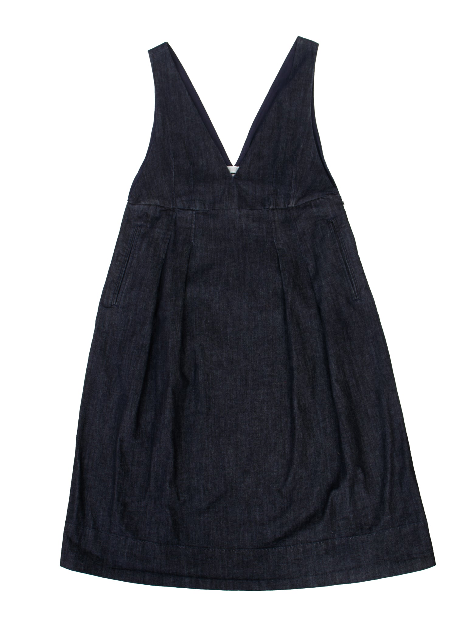 denim jumper dress black Washed Denim Overall Dress- Black