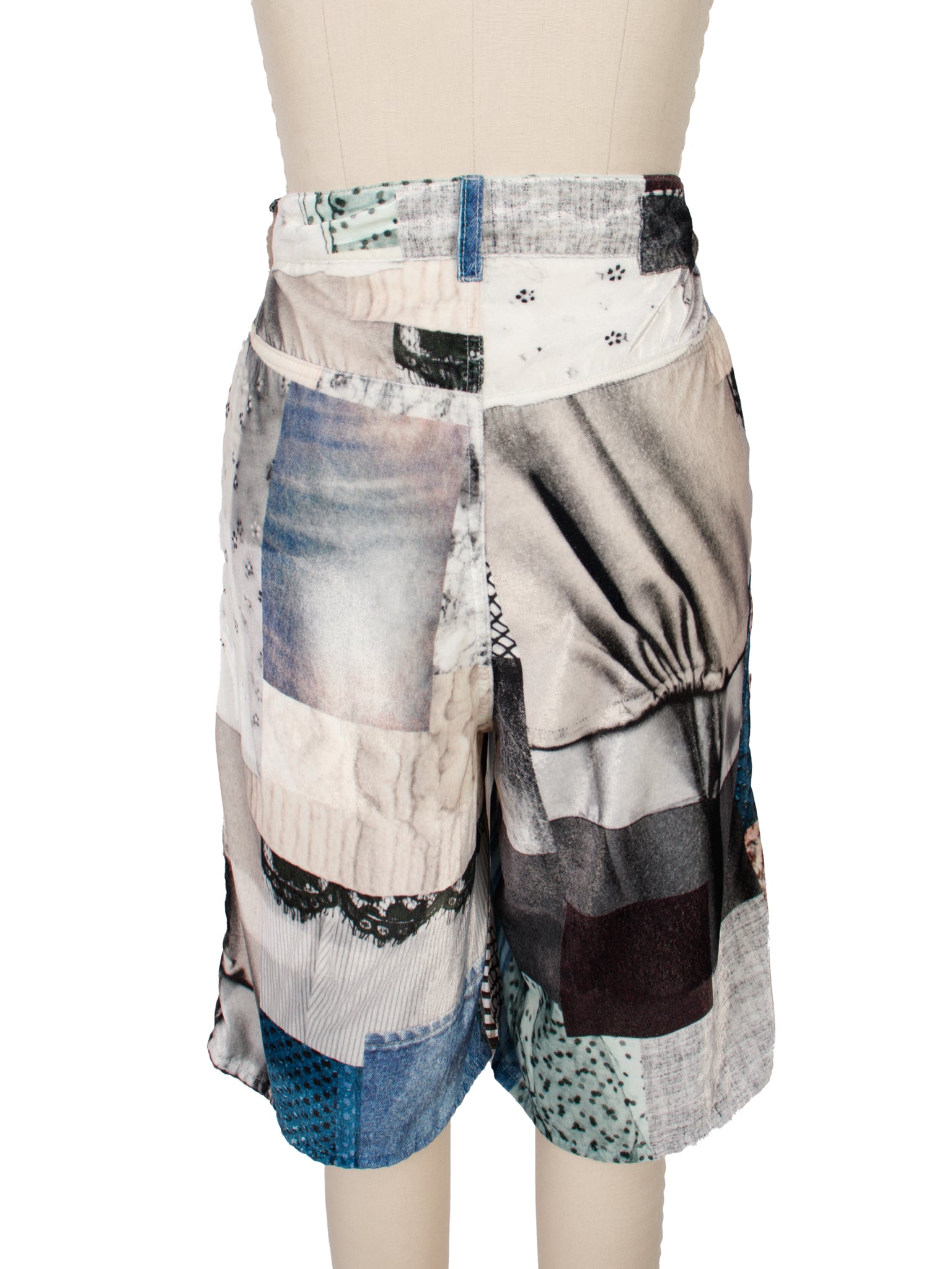 MM6 Maison Margiela Velvet Patchwork Print Shorts