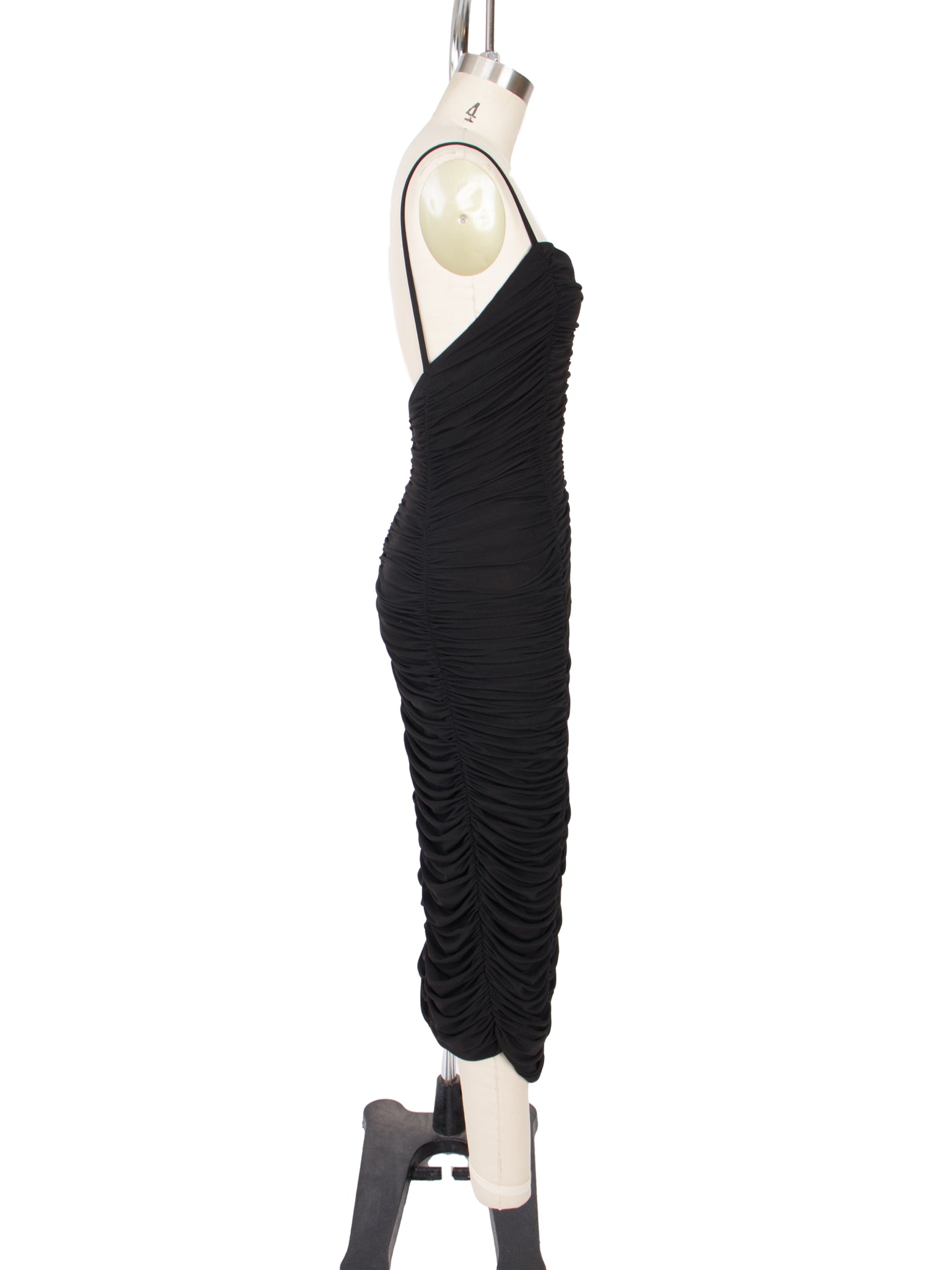 1980s Norma Kamali Ruched Maxi Slip Dress