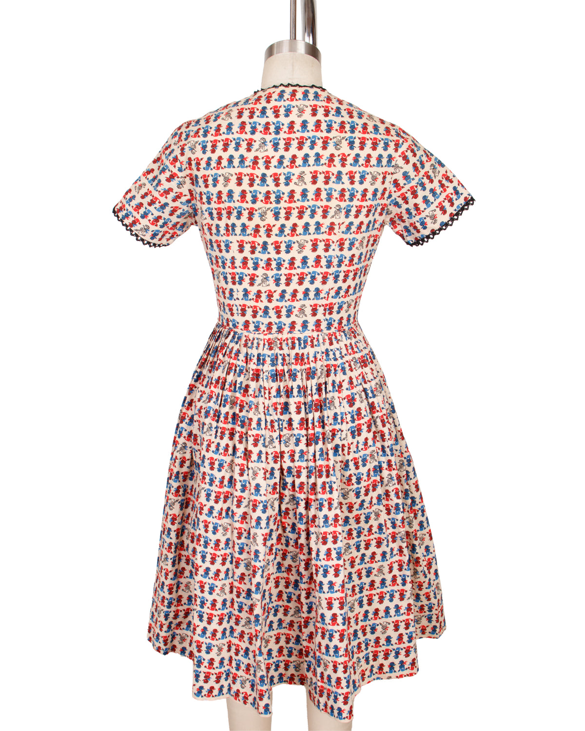 Teena Paige Poodle Print Dress & Matching Gloves Set