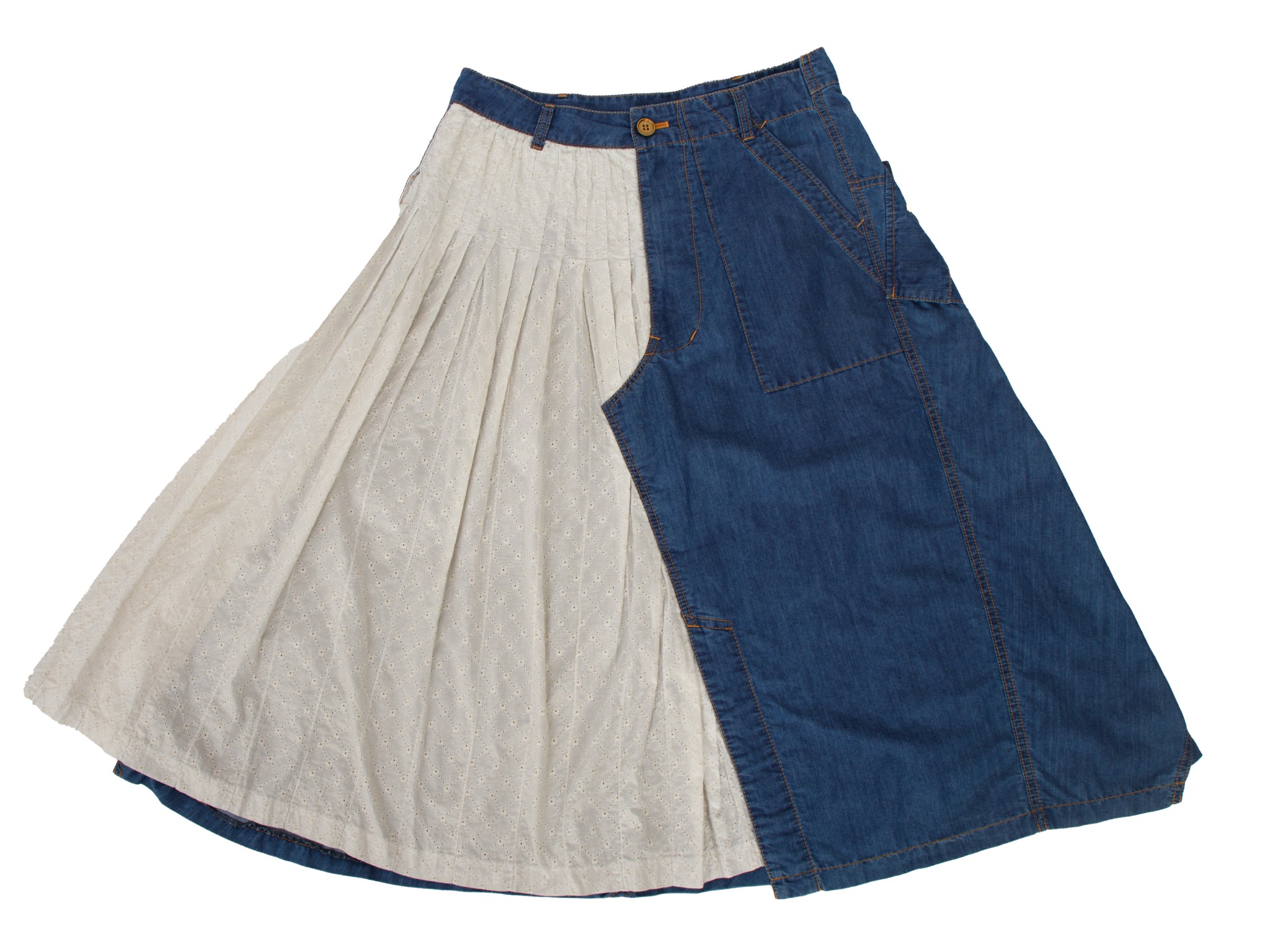 2017 Tricot Comme Des Garcons Denim Eyelet Skirt