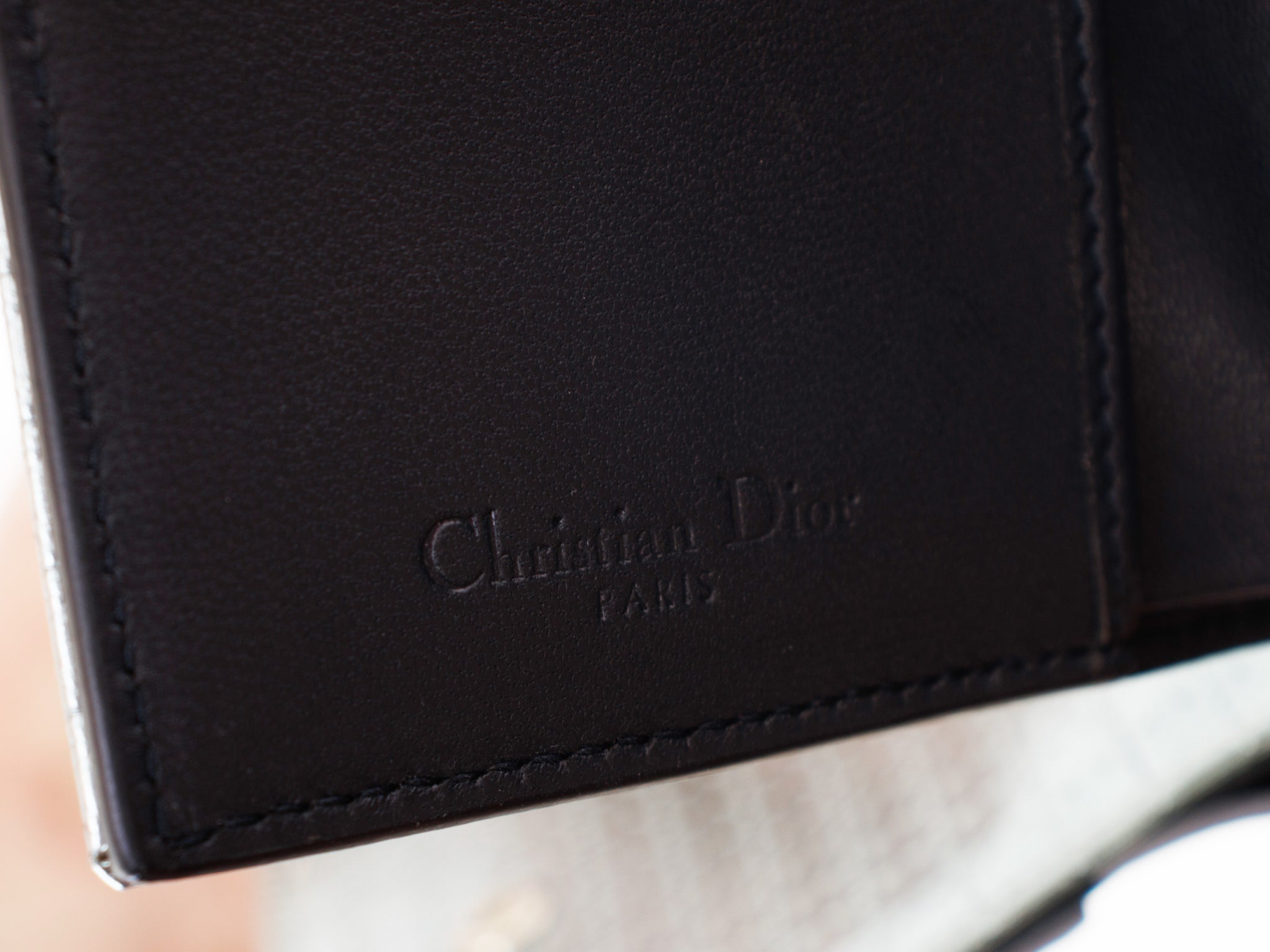 Christian Dior Micro-Cannage Metallic Wallet