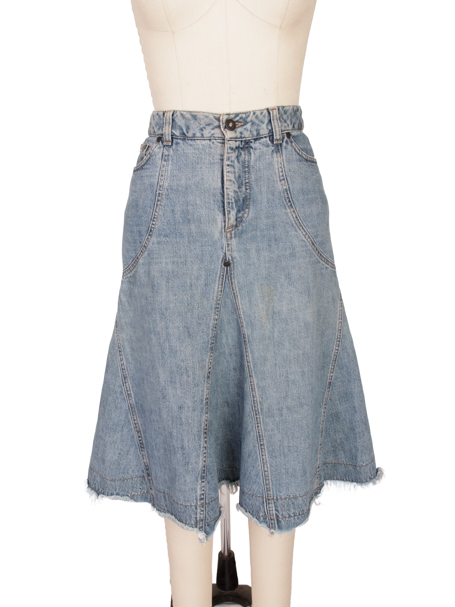 Alexander McQueen Denim Panelled Skirt
