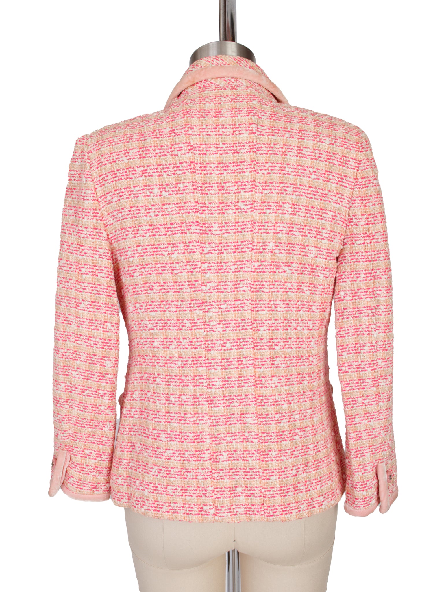 S/S 1996 Chanel Tweed & Velour Trim Jacket