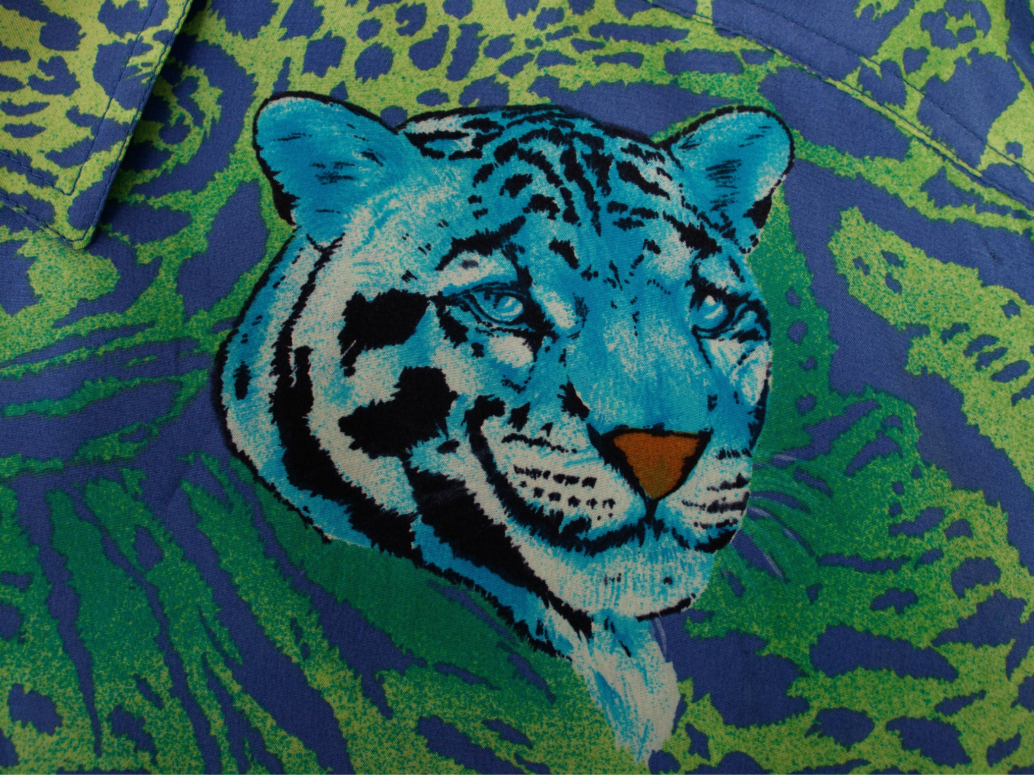 1990s Escada Silk Leopard Print Shirt