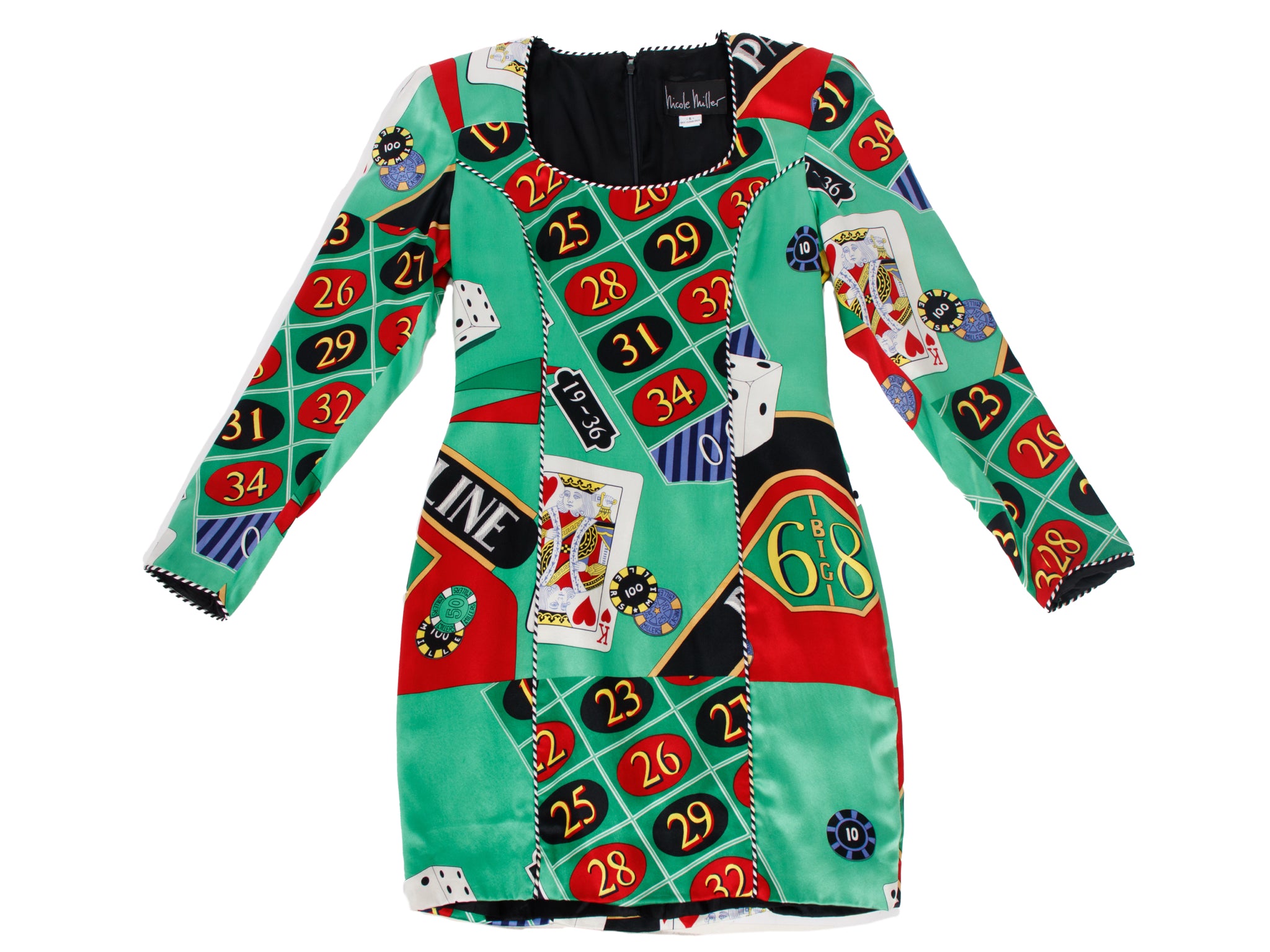 Nicole Miller Silk Poker Print Dress