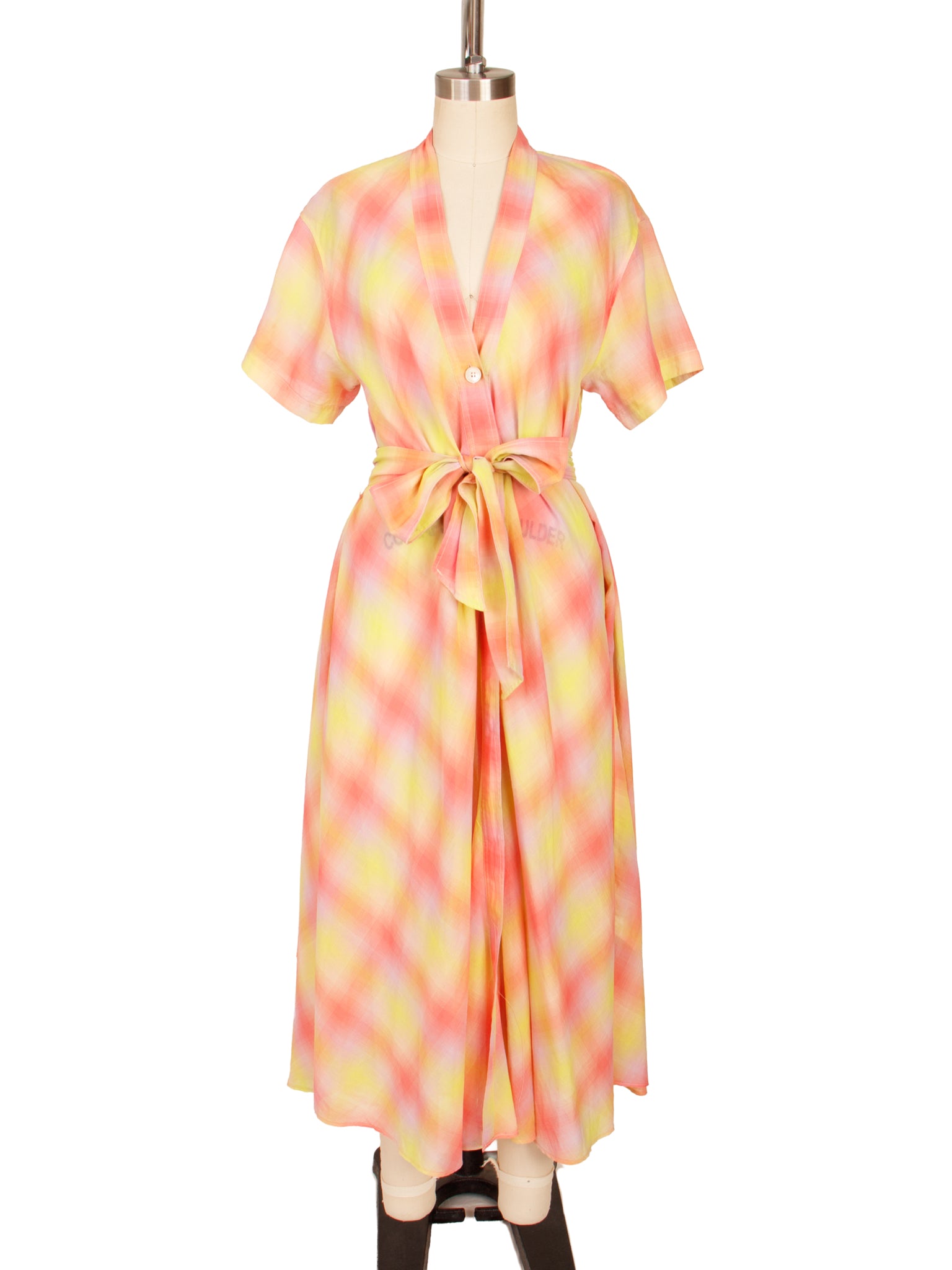 Forte Forte Voile Ombre Plaid Wrap Dress