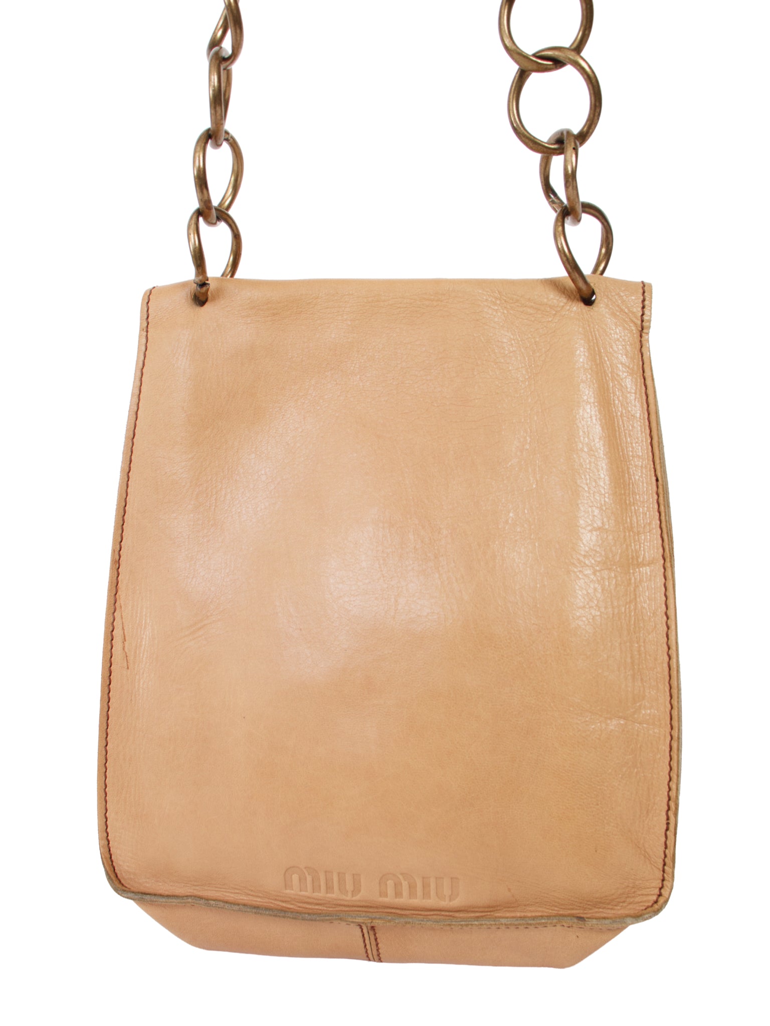 1997 Miu Miu Leather Messenger Buckle Bag
