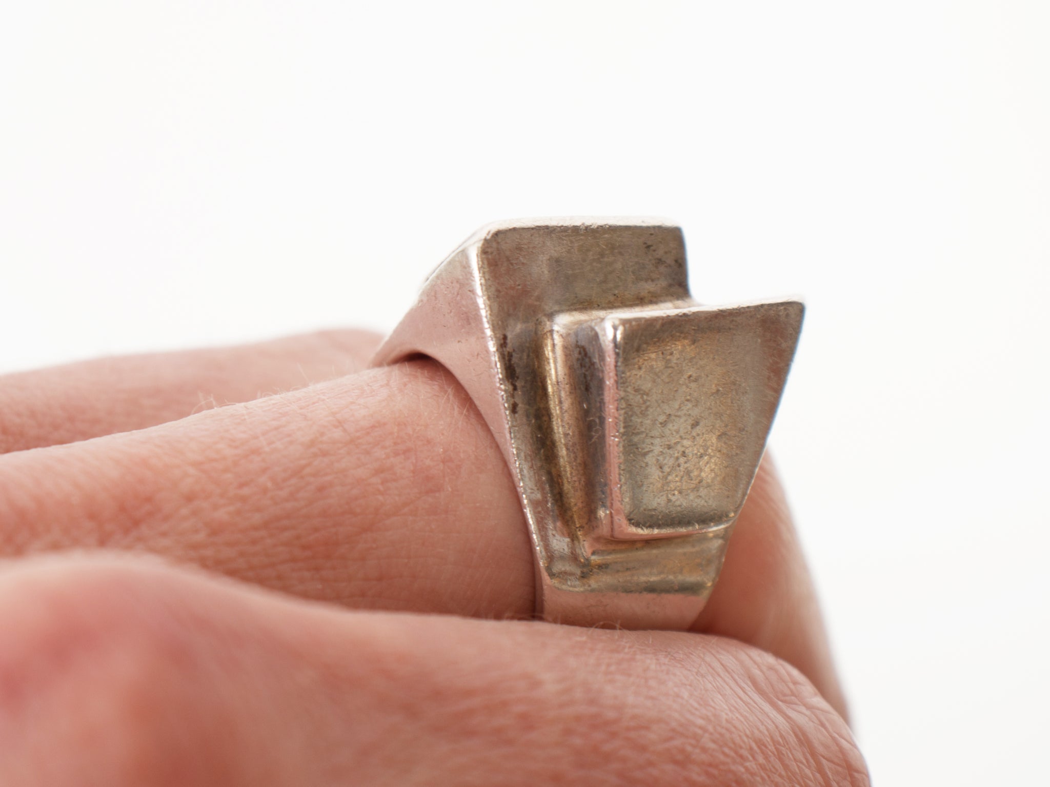 Mexico Sterling Silver Geometric Dome Ring