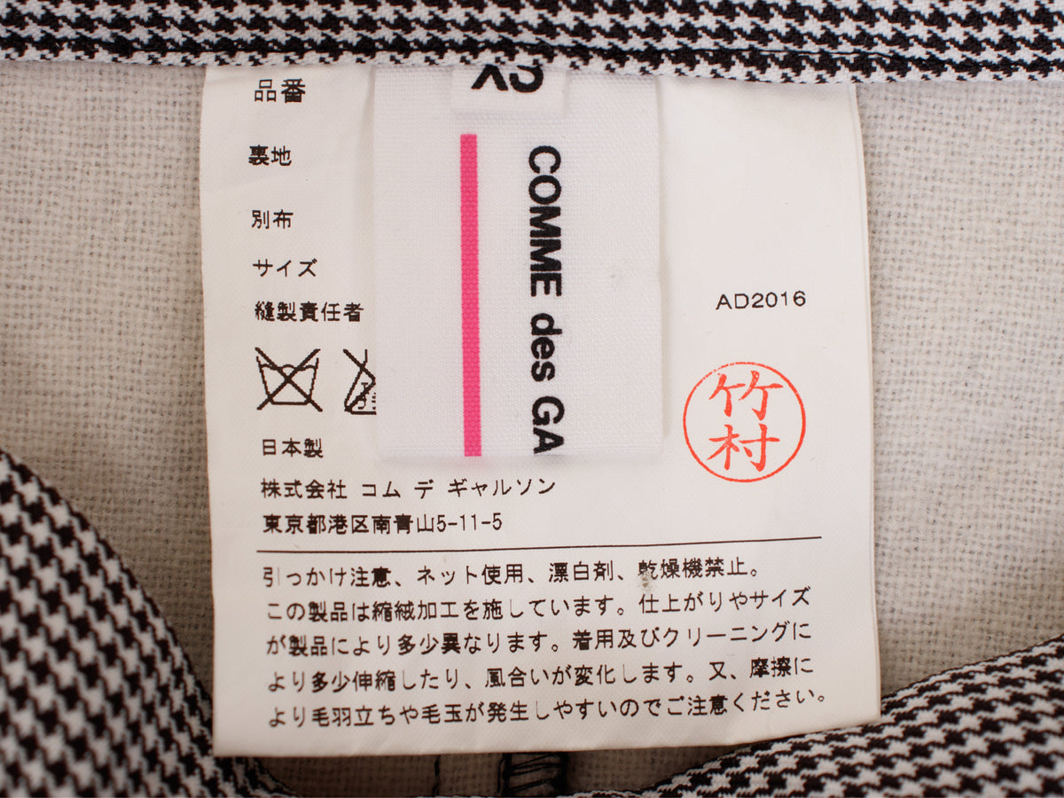 Comme des Garcons GIRL Houndstooth Drop Crotch Pants