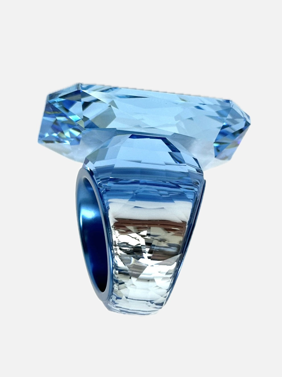 Swarovski Lucent Sky Crystal Cocktail Ring | Mercy Vintage