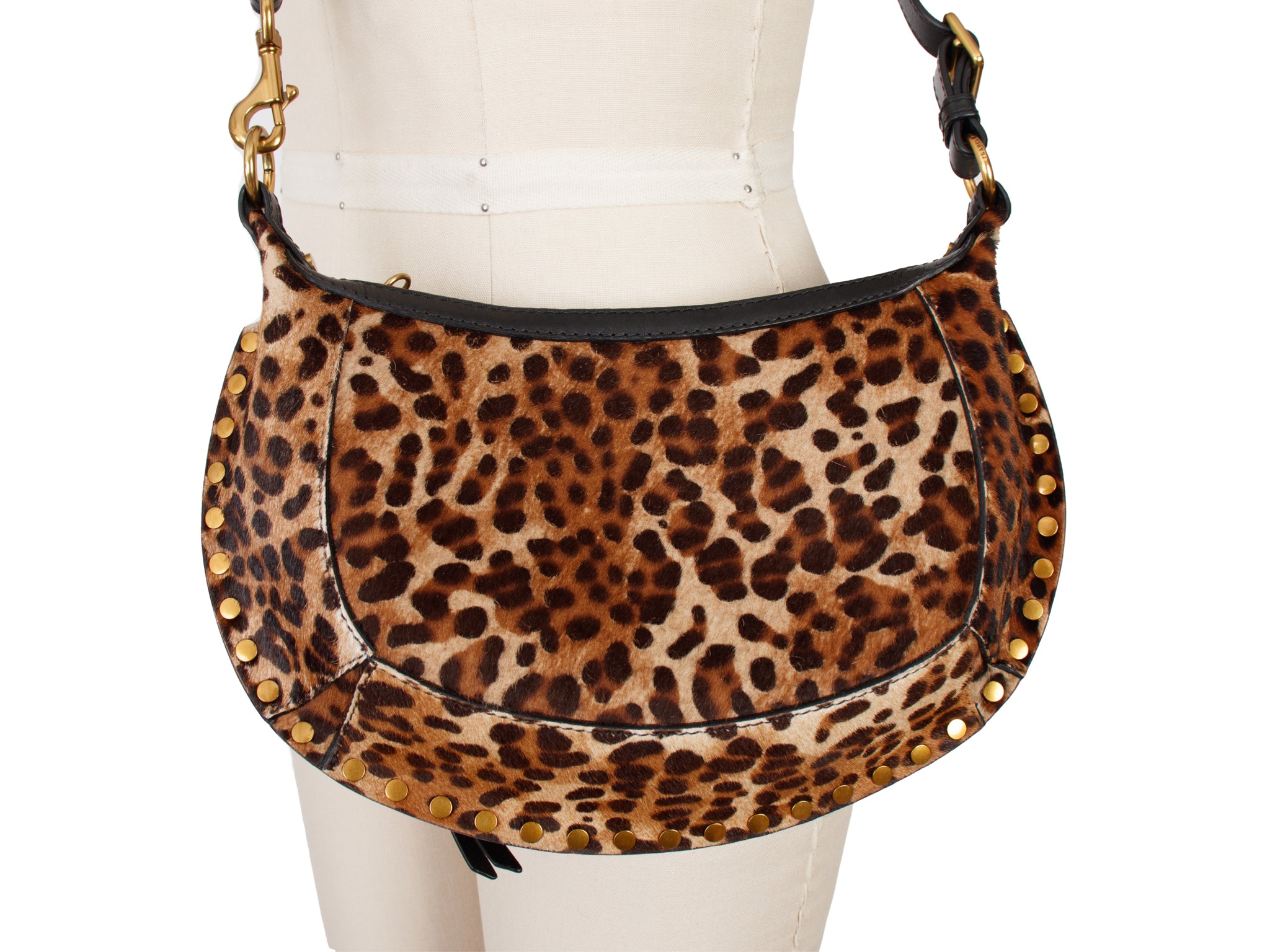 Isabel Marant Oskan Moon Ponyhair Studded Bag