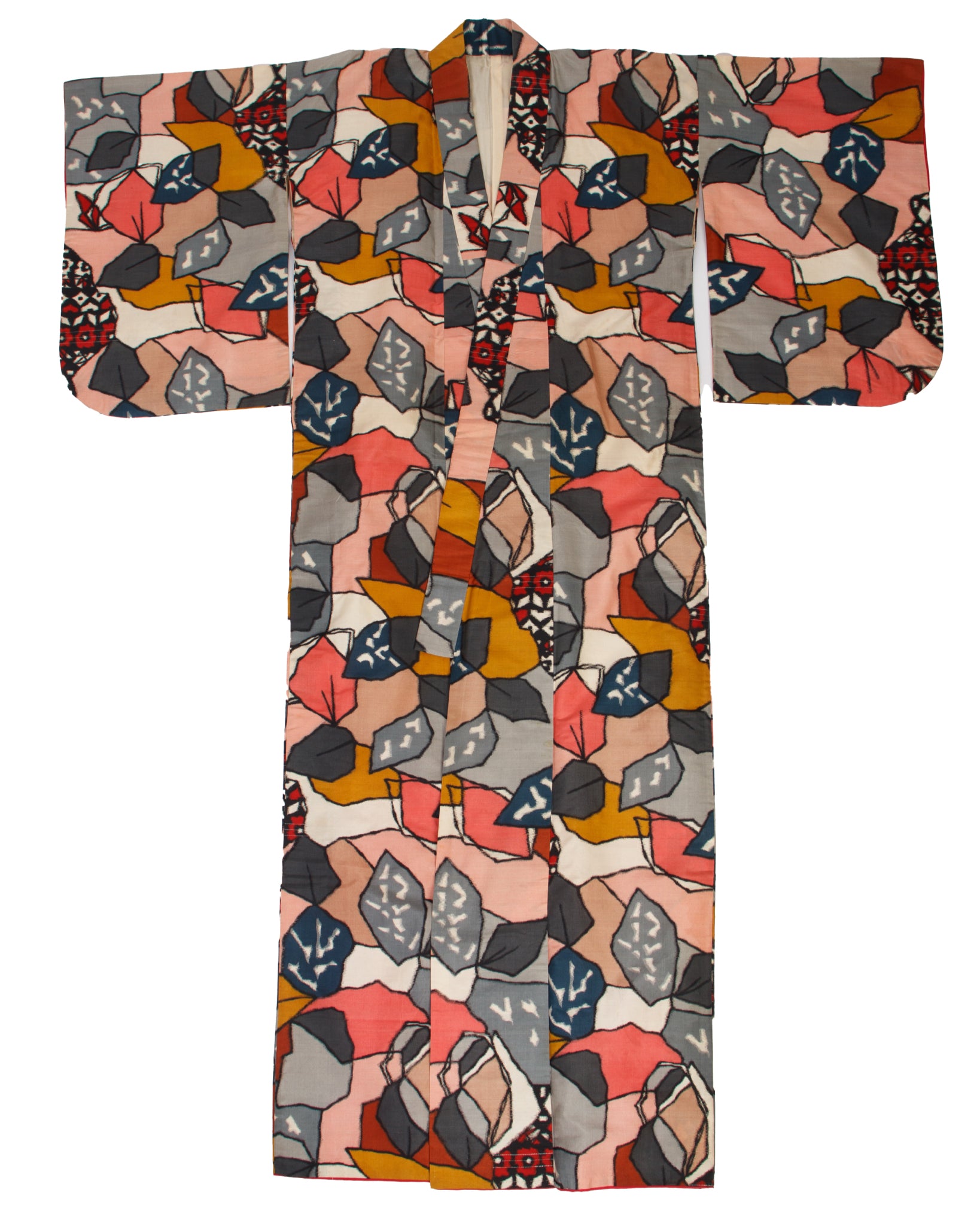 1930s Silk Abstract Jacquard Kimono