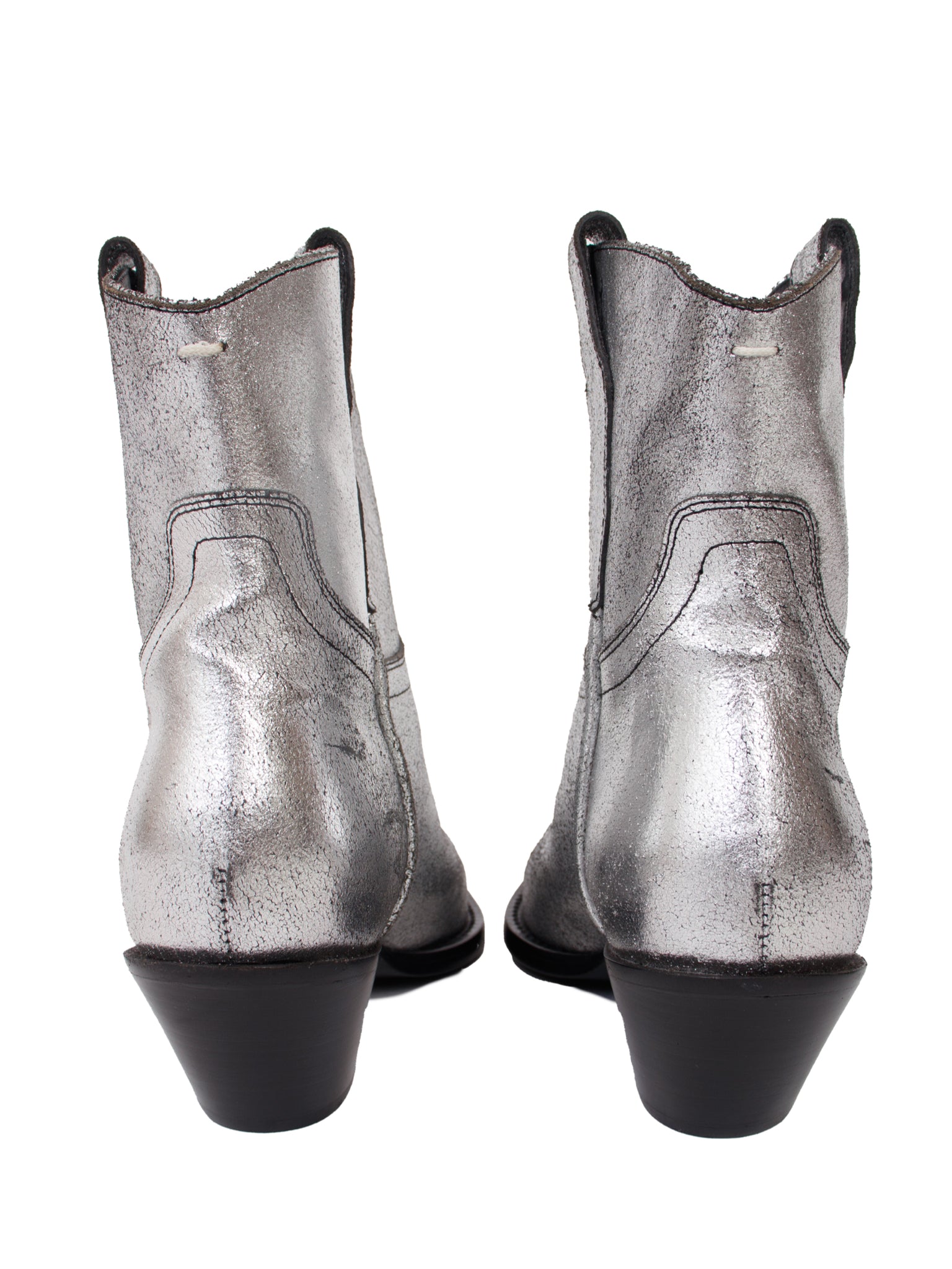 Maison Martin Margiela Silver Leather Western Boots