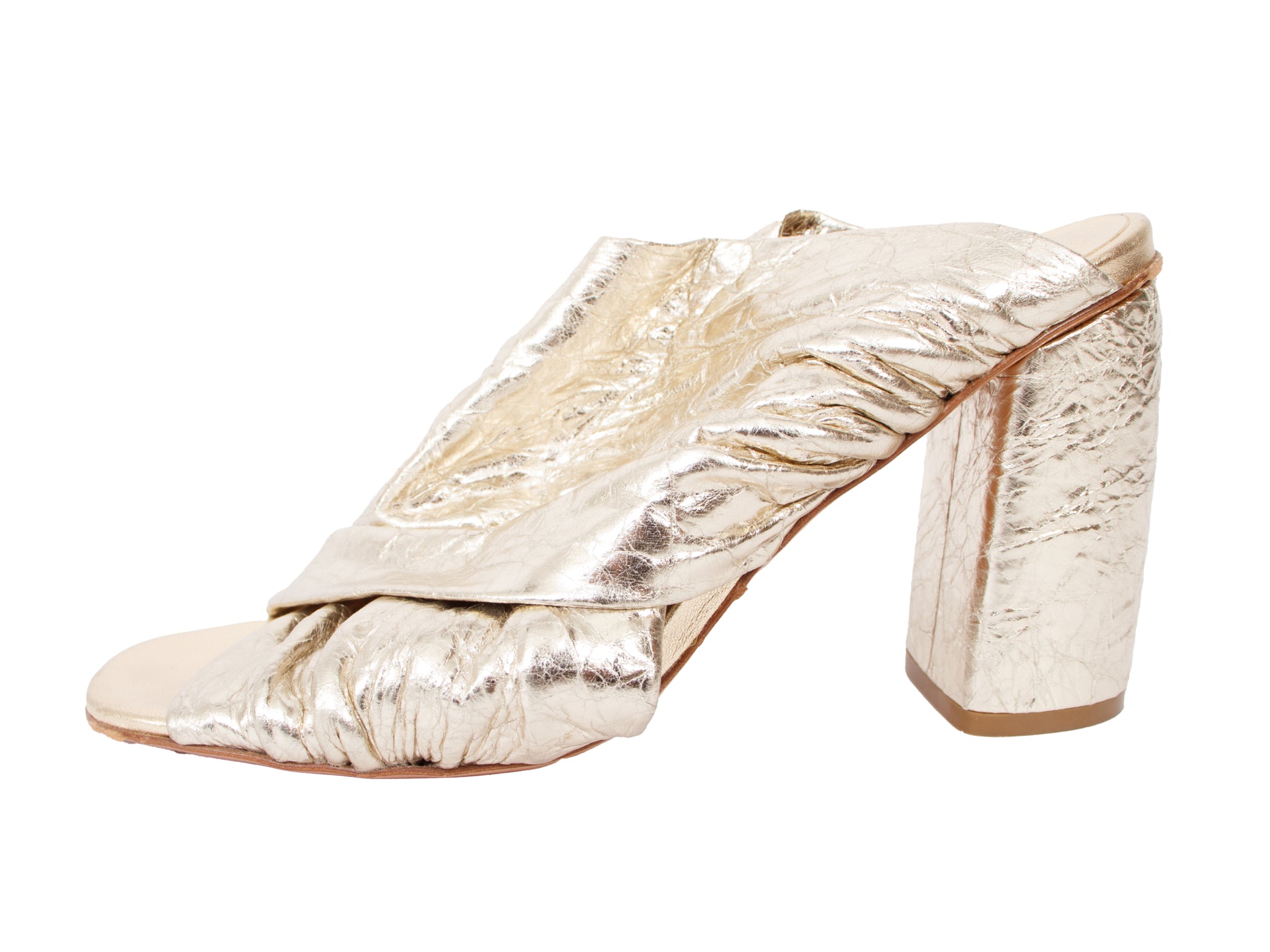 Forte Forte Metallic Leather Heeled Sandals