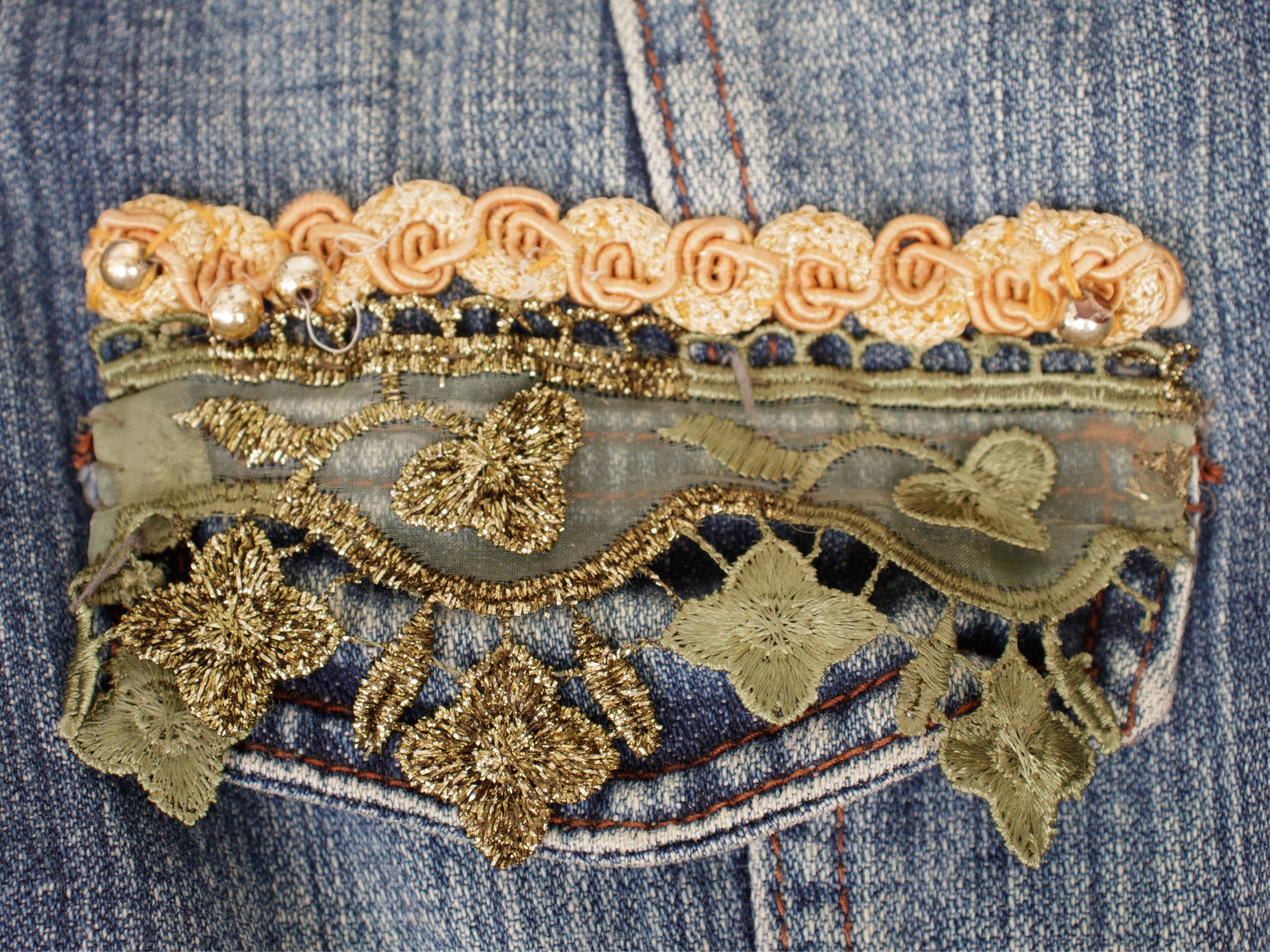 D&G Distressed Applique Denim Jacket