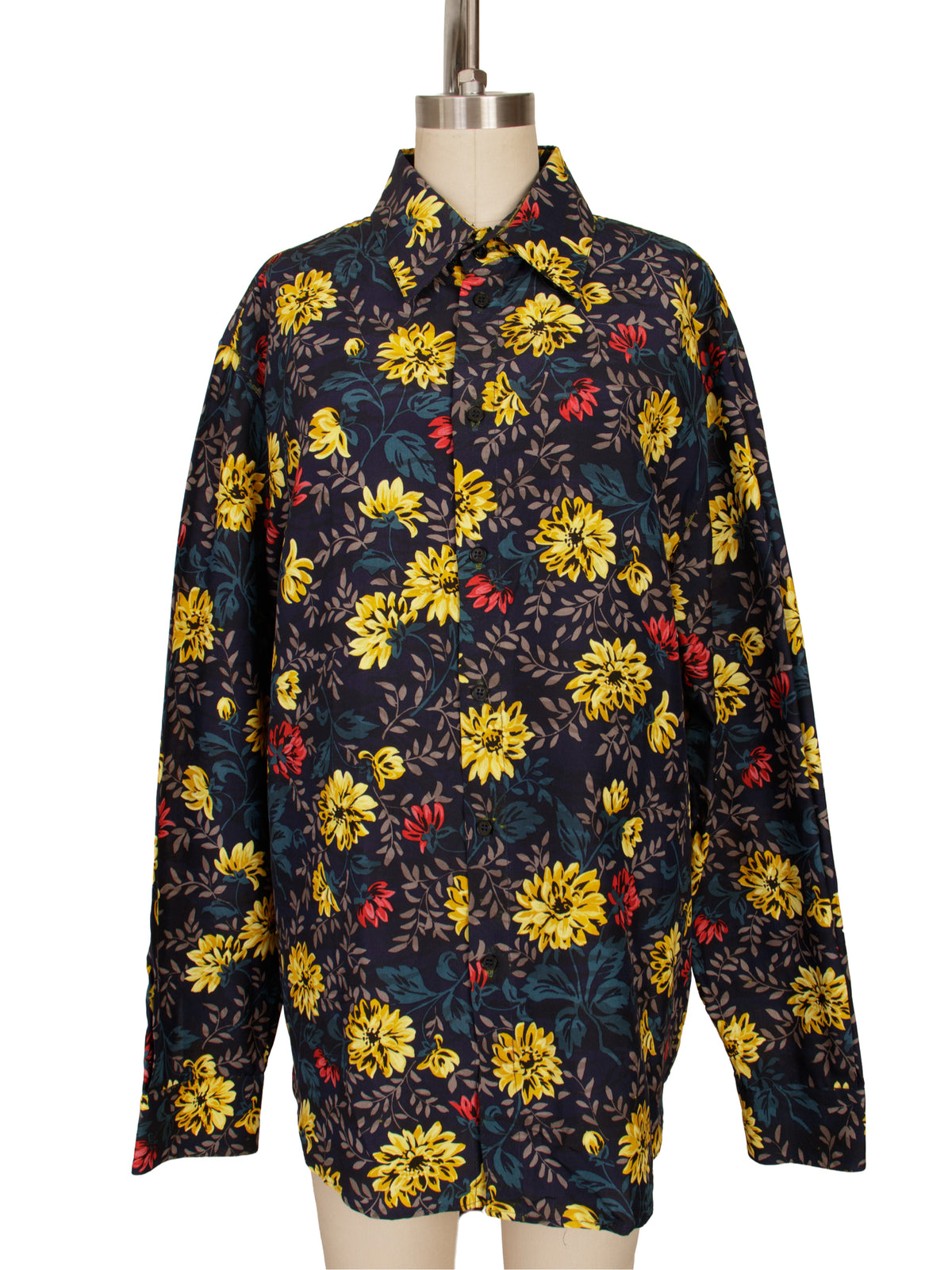 Gianni Versace Floral Silk Button Up