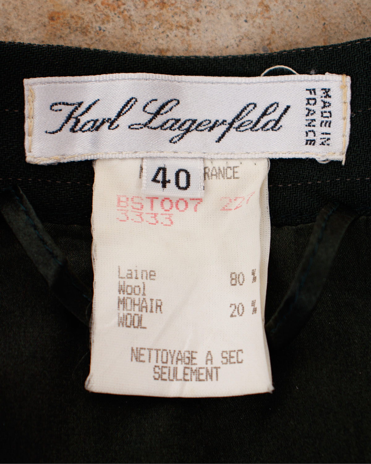 Karl Lagerfeld Wool Pinstripe Three-Piece Pantsuit