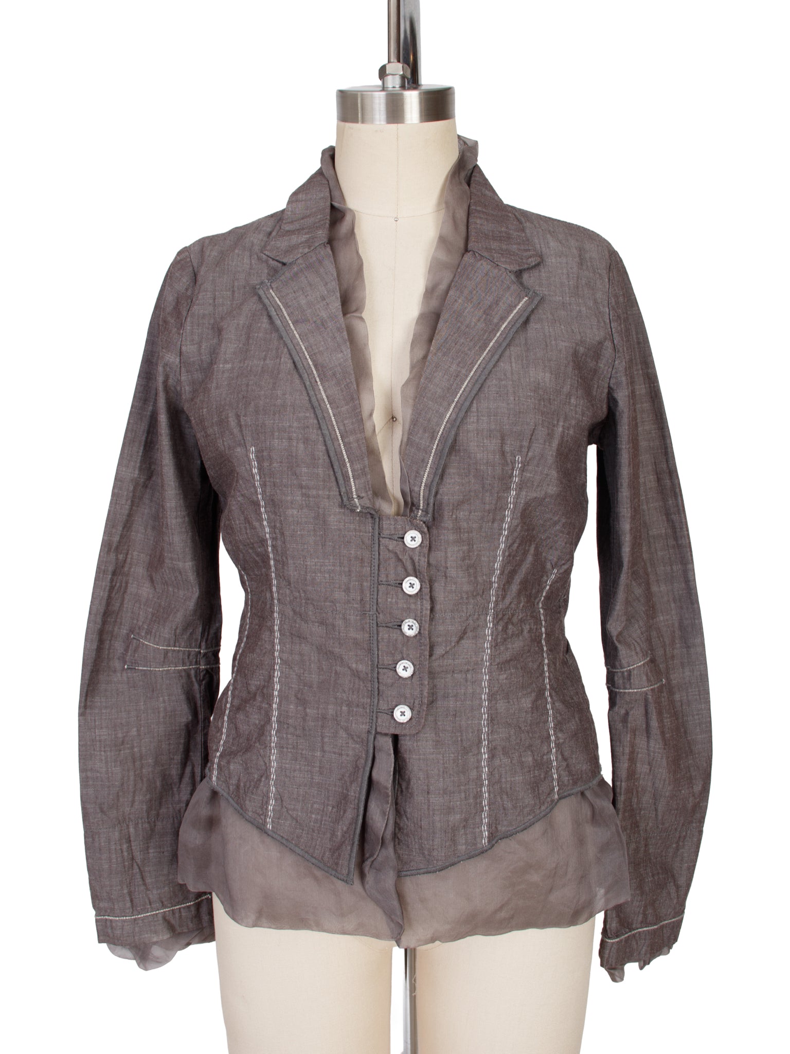 Marithe Francois Girbaud Organza Trim Jacket