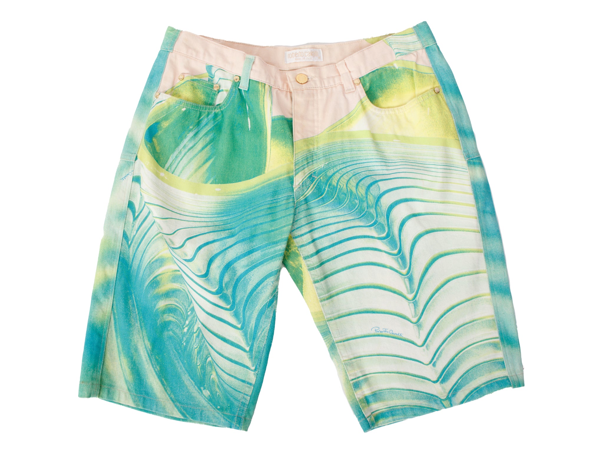 SS 2001 Roberto Cavalli Op Art Shorts