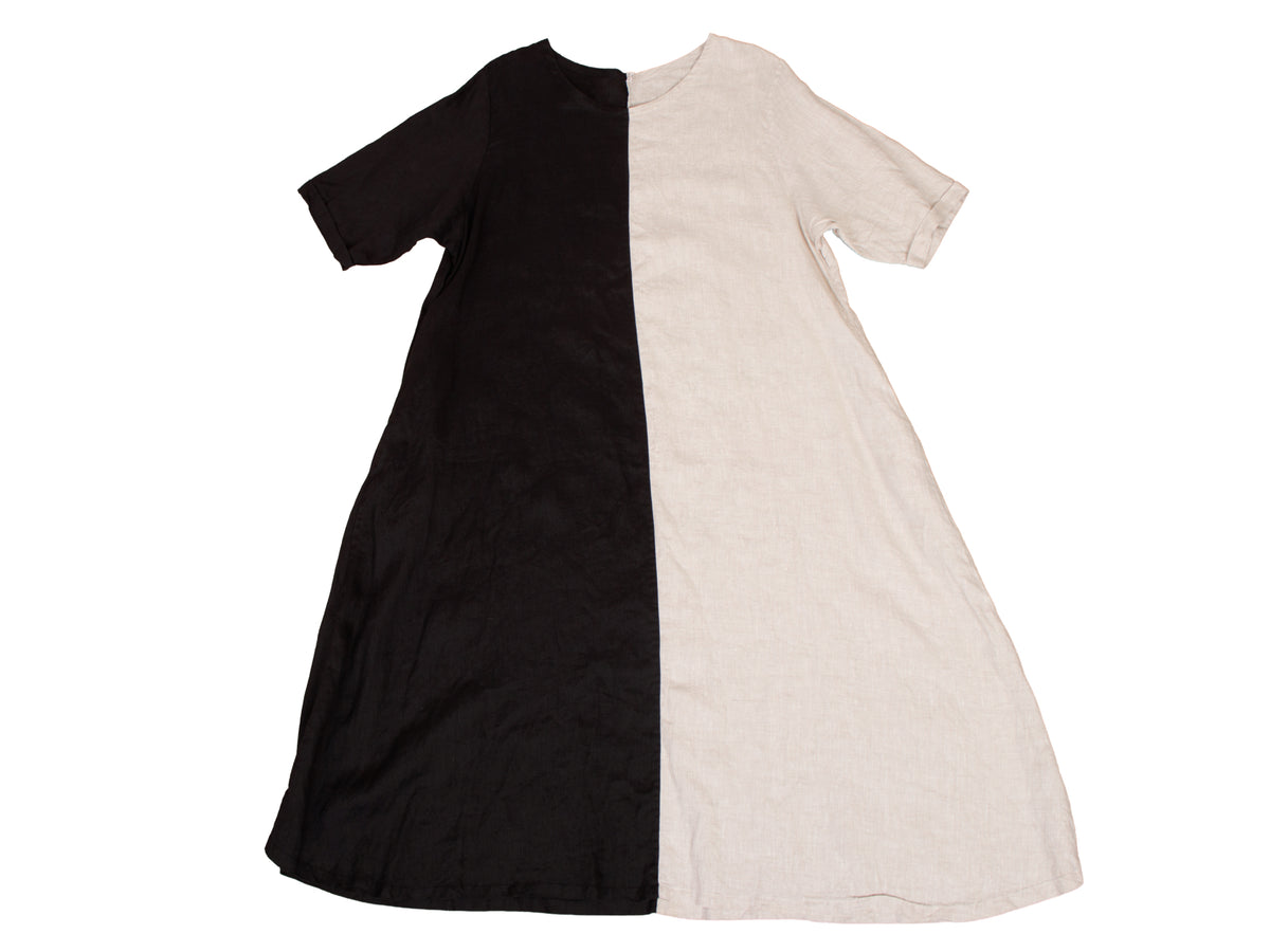 Glasnost Solstice Linen Color Block Tent Dress