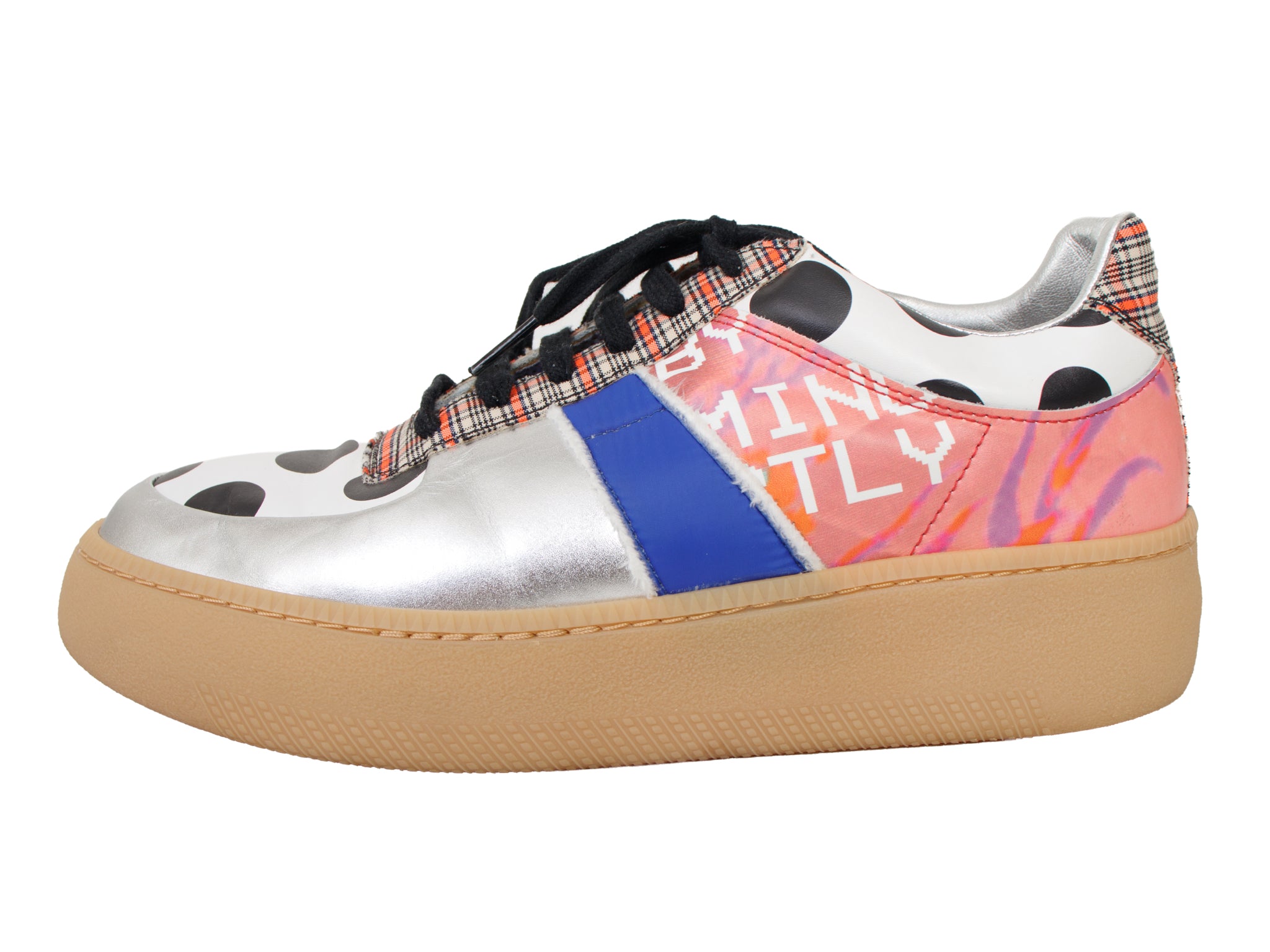 Maison Margiela Leather Mix Print Platform Sneakers