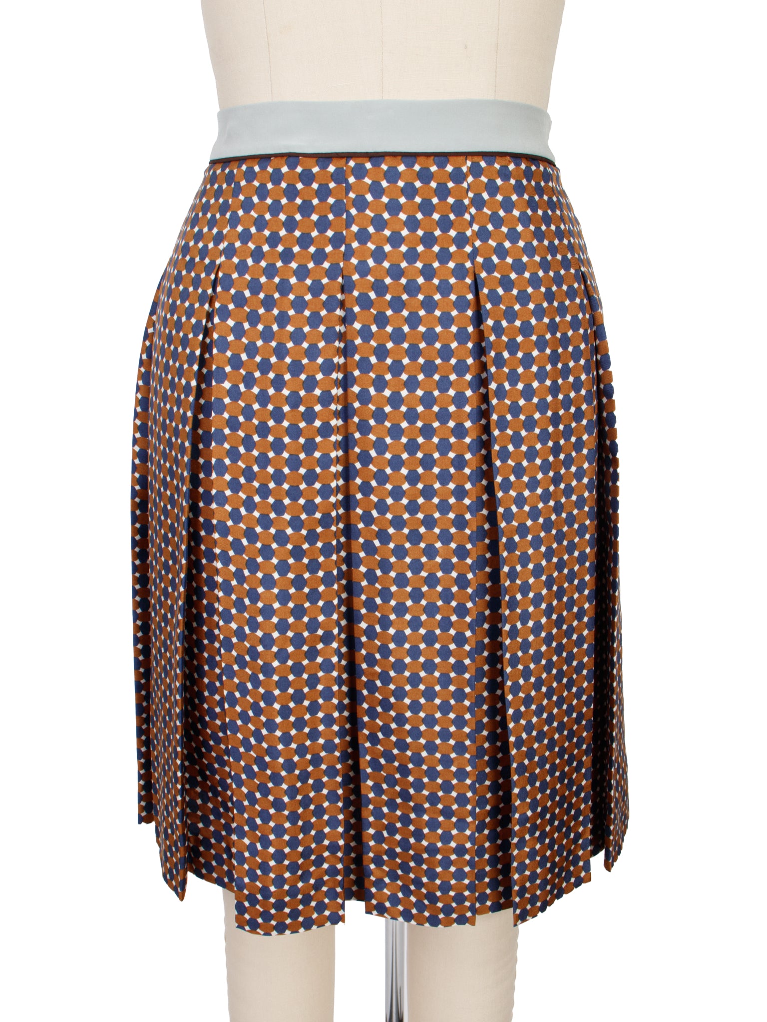 Prada Geometric Print Pleated Skirt