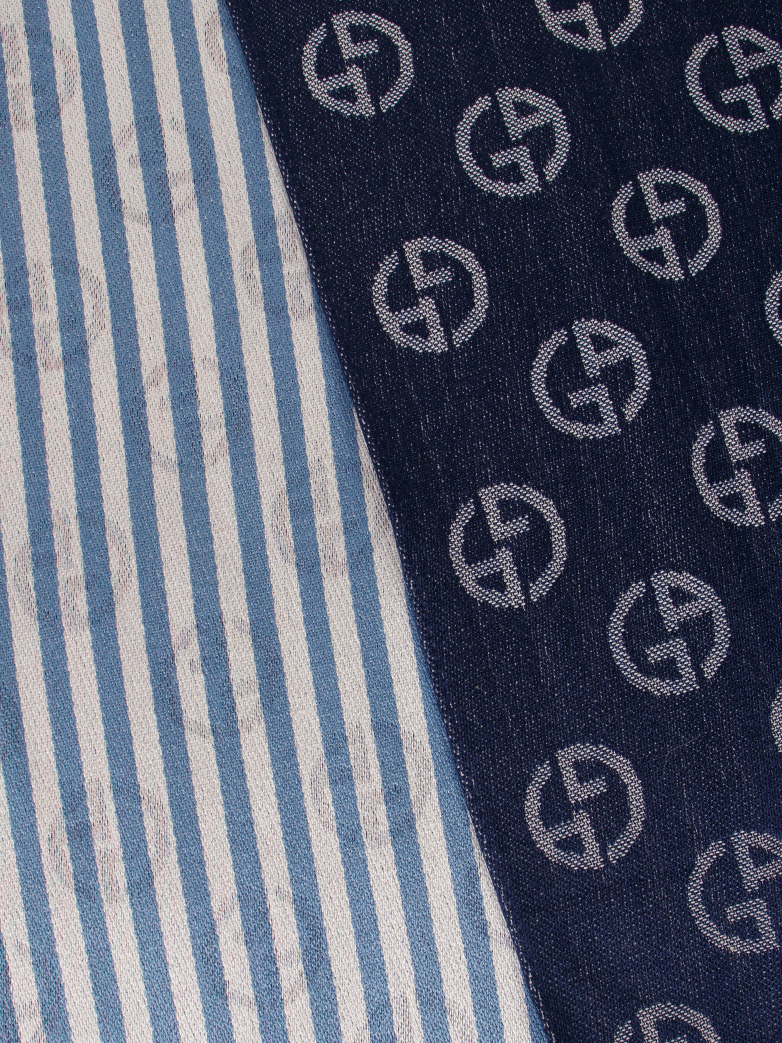 Giorgio Armani Silk Striped Logo Scarf