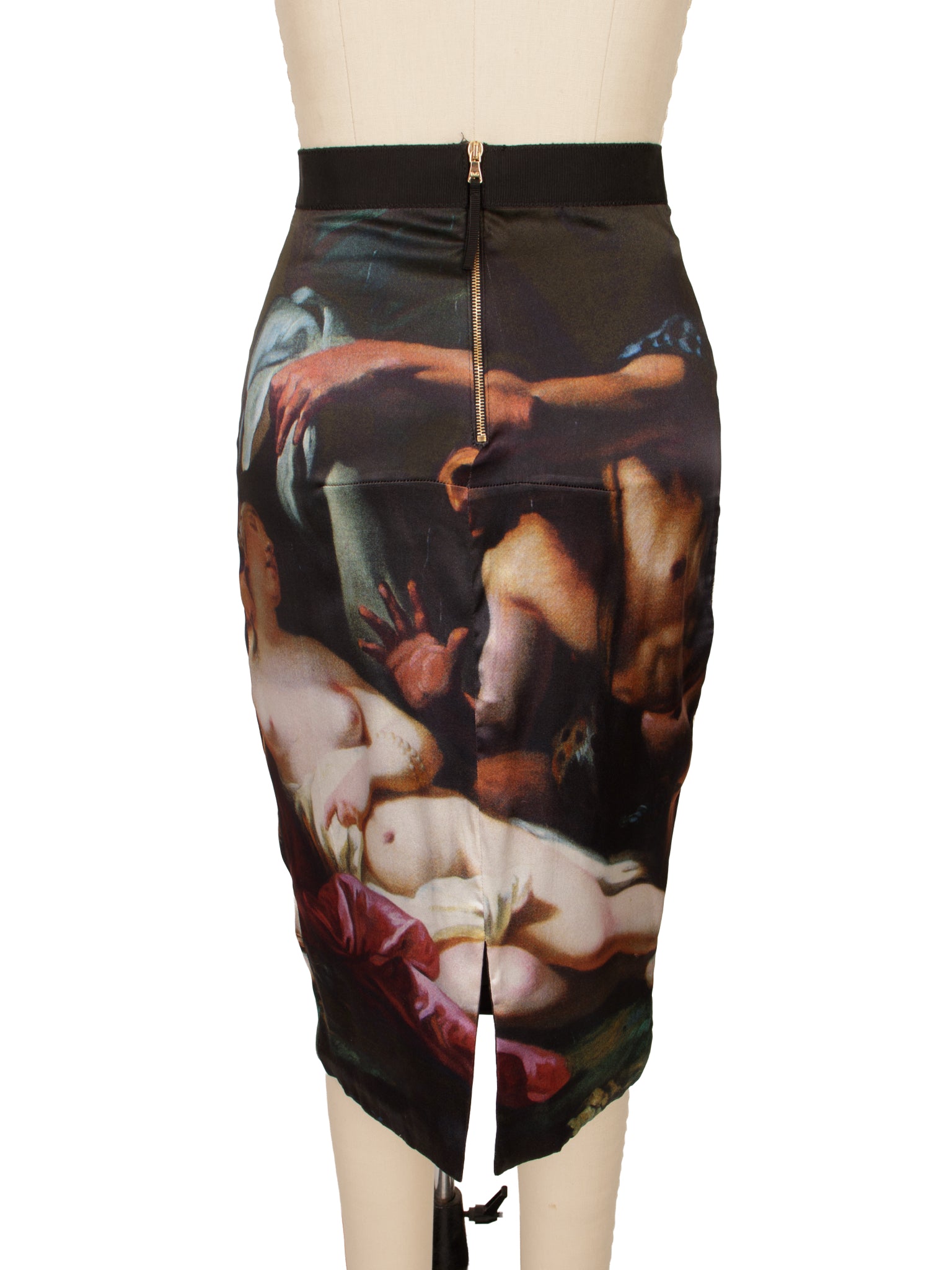 D&G Silk Renaissance Print Pencil Skirt