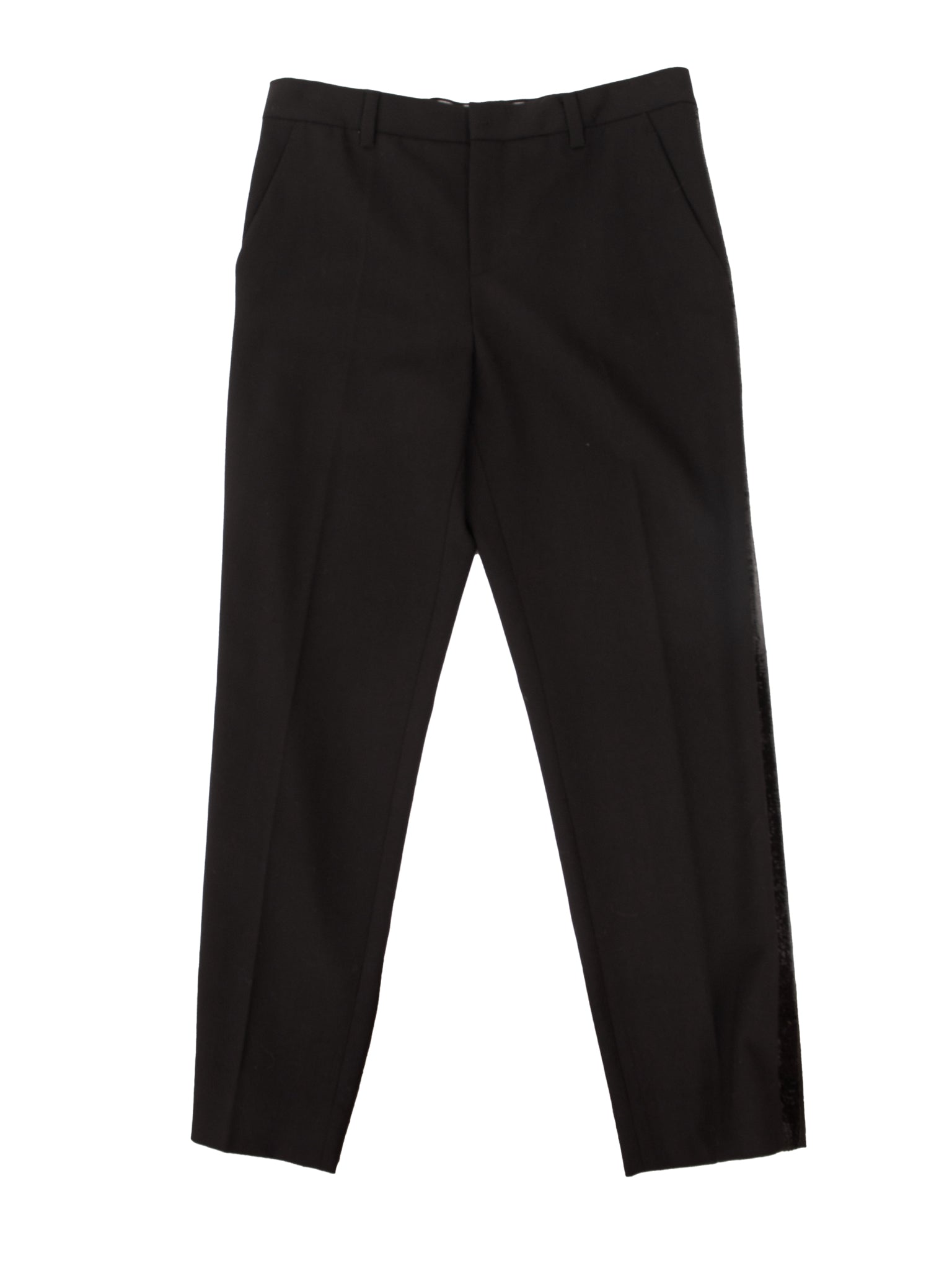 2018 Miu Miu Wool & Sequin Tuxedo Stripe Pants