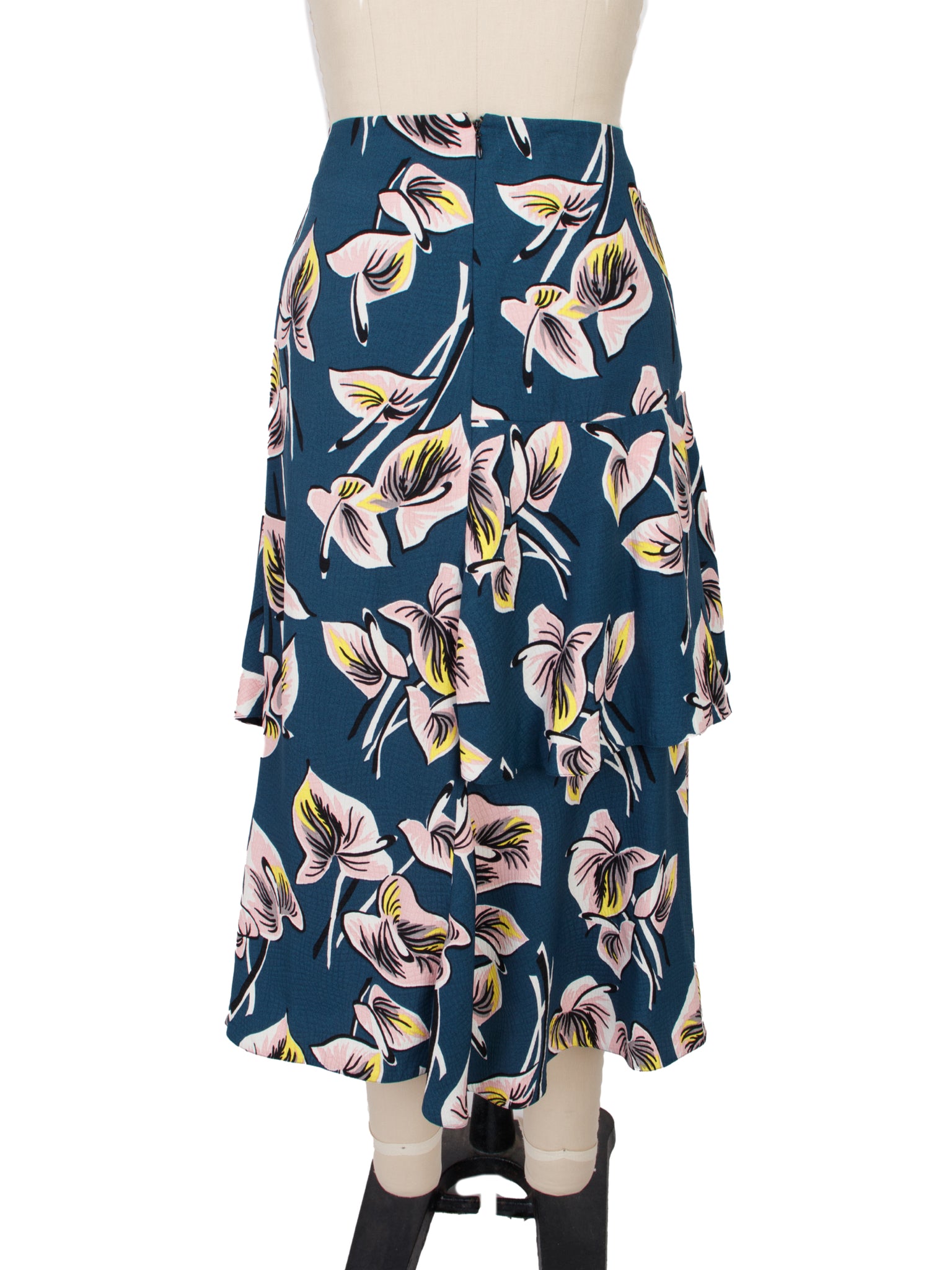 Marni Tiered Lily Print Skirt