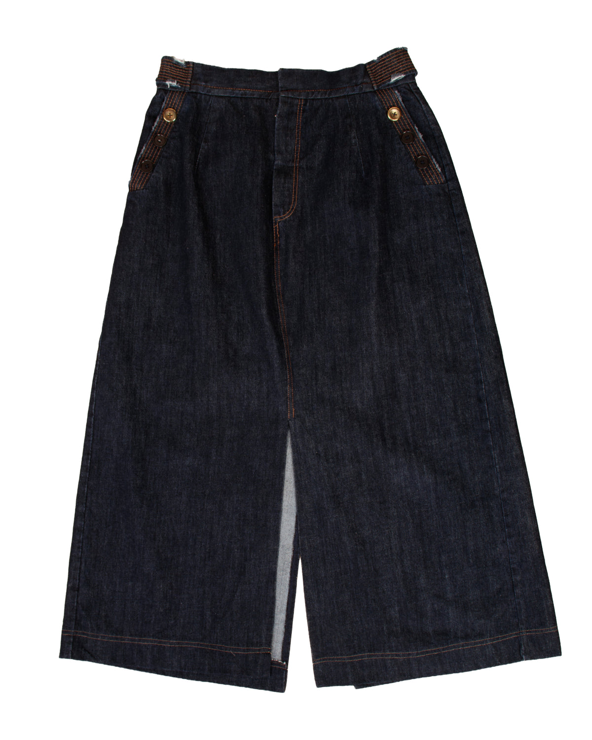 Dice Kayek Distressed Denim Maxi Skirt