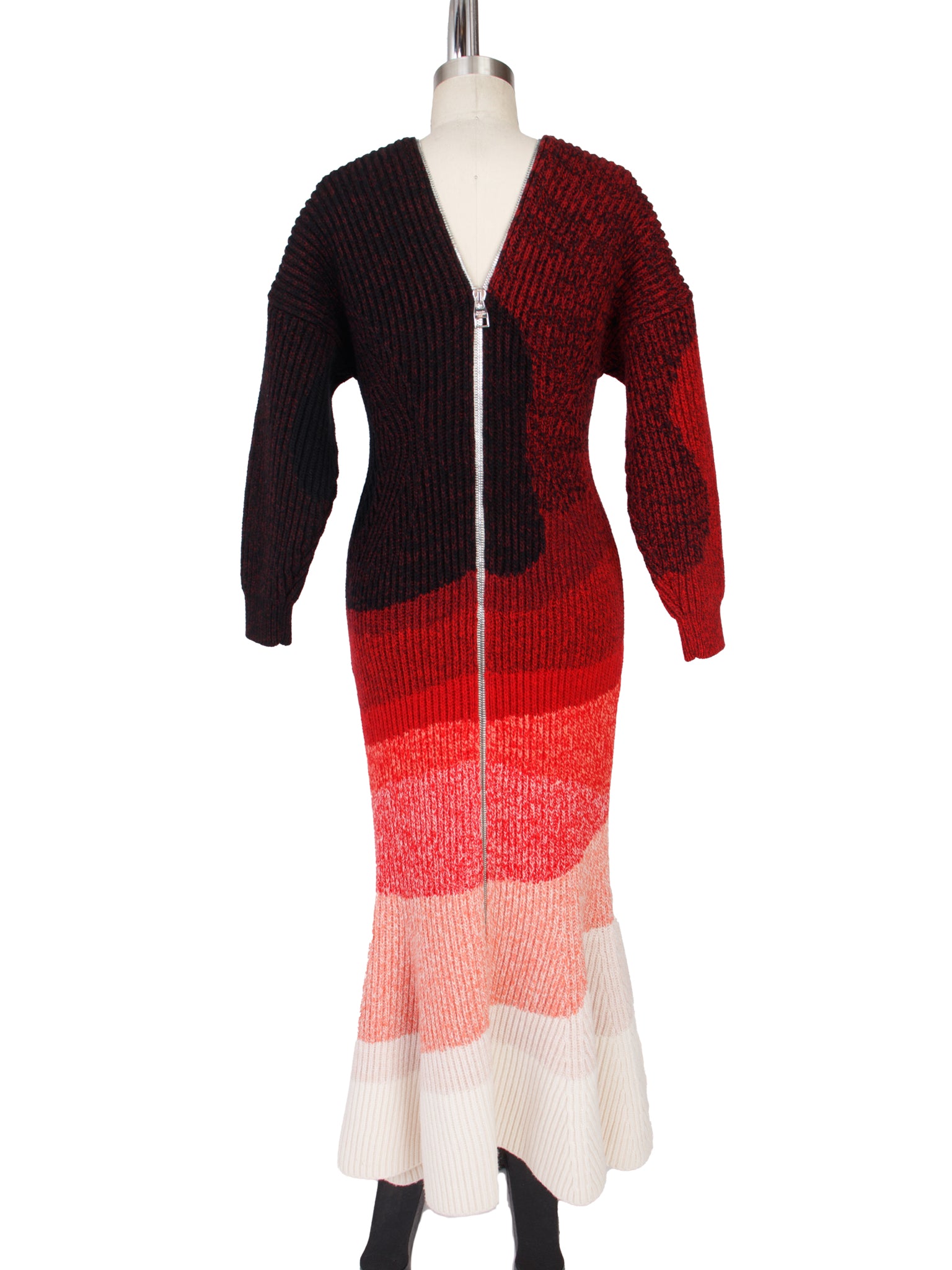 F/W 2021 Alexander McQueen Wool Knit Dual Way Zip Dress