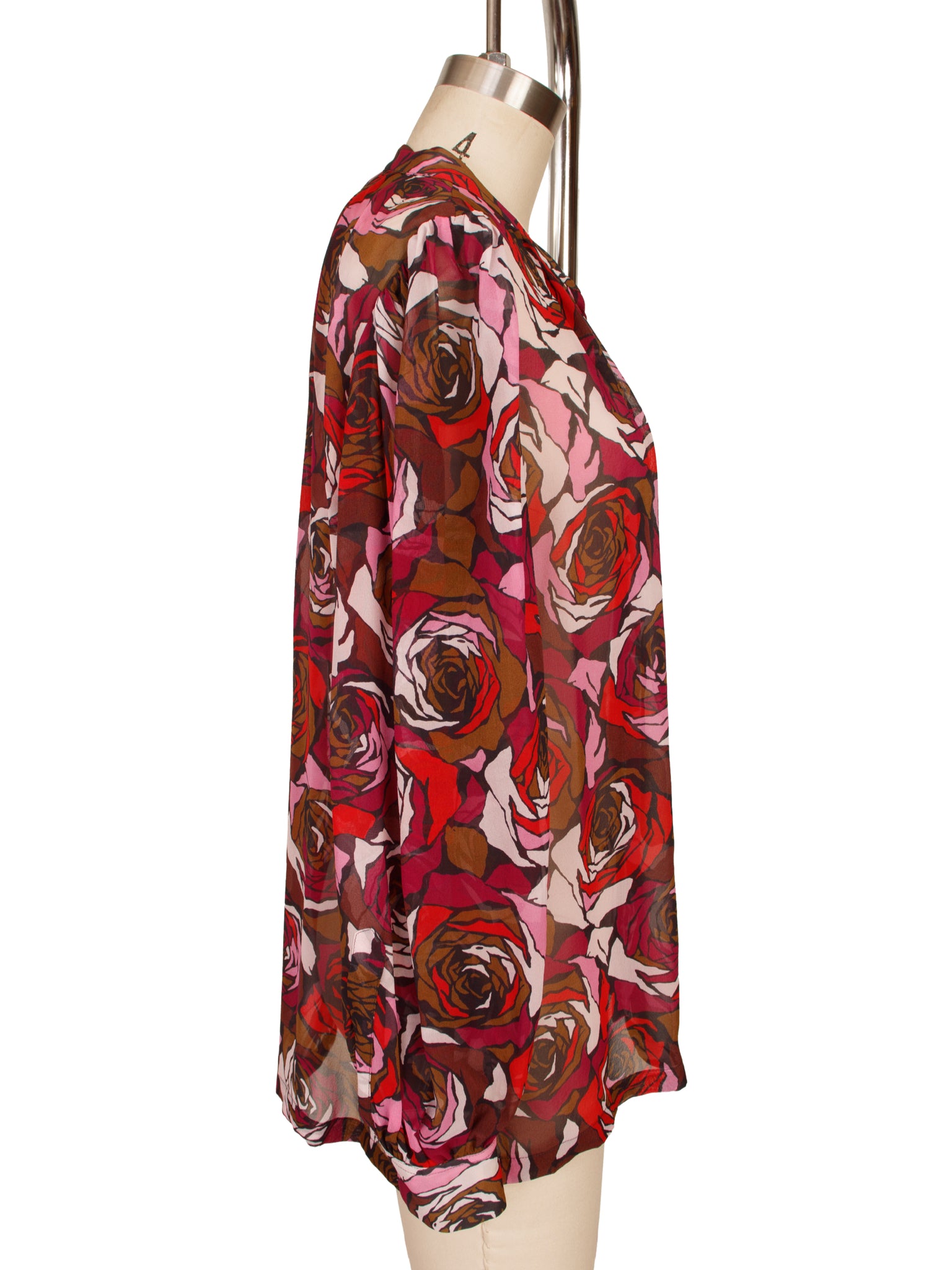 FW '21 Dries Van Noten Georgette Floral Blouse as-is (neckline)