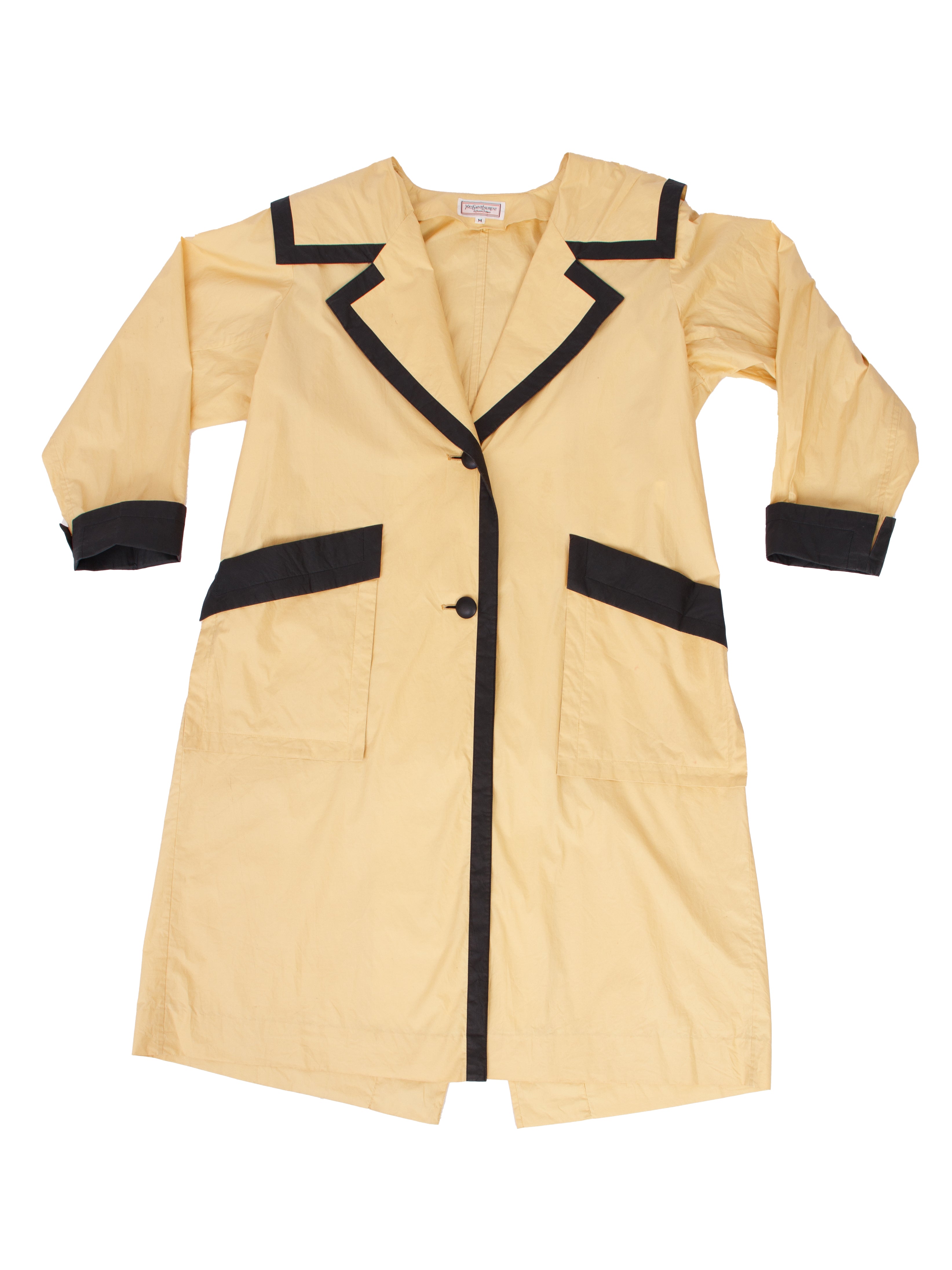 1990s Yves Saint Laurent Poplin Colorblock Coat | Mercy Vintage