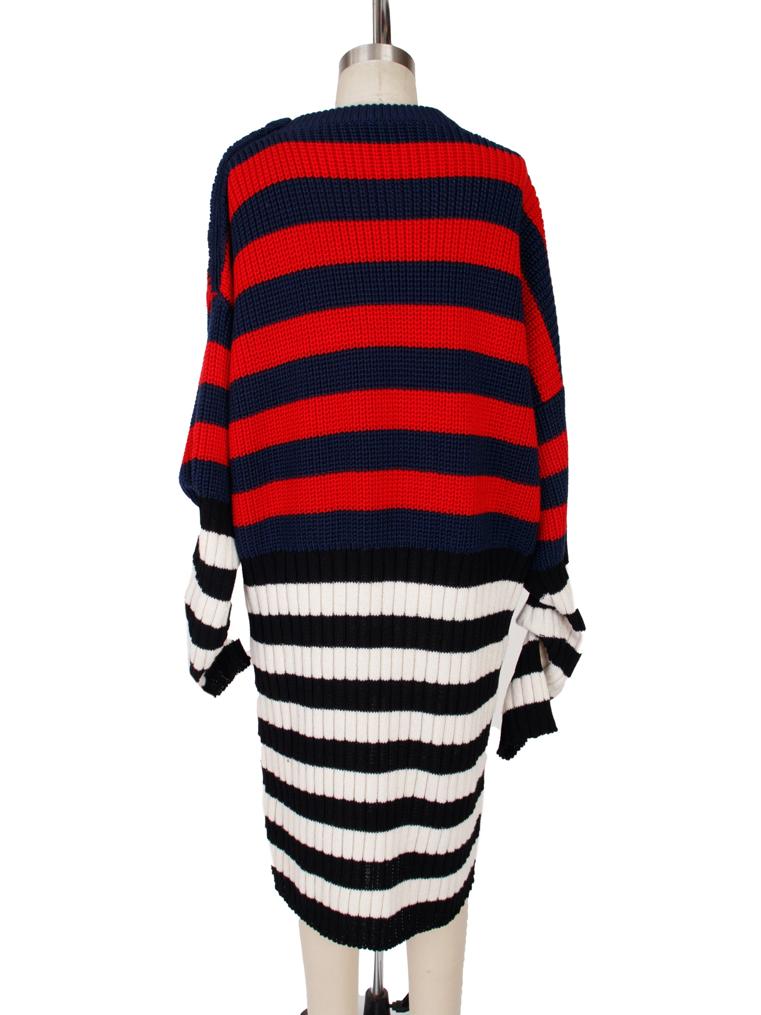 Balmain Striped Cutout Sweater Dress