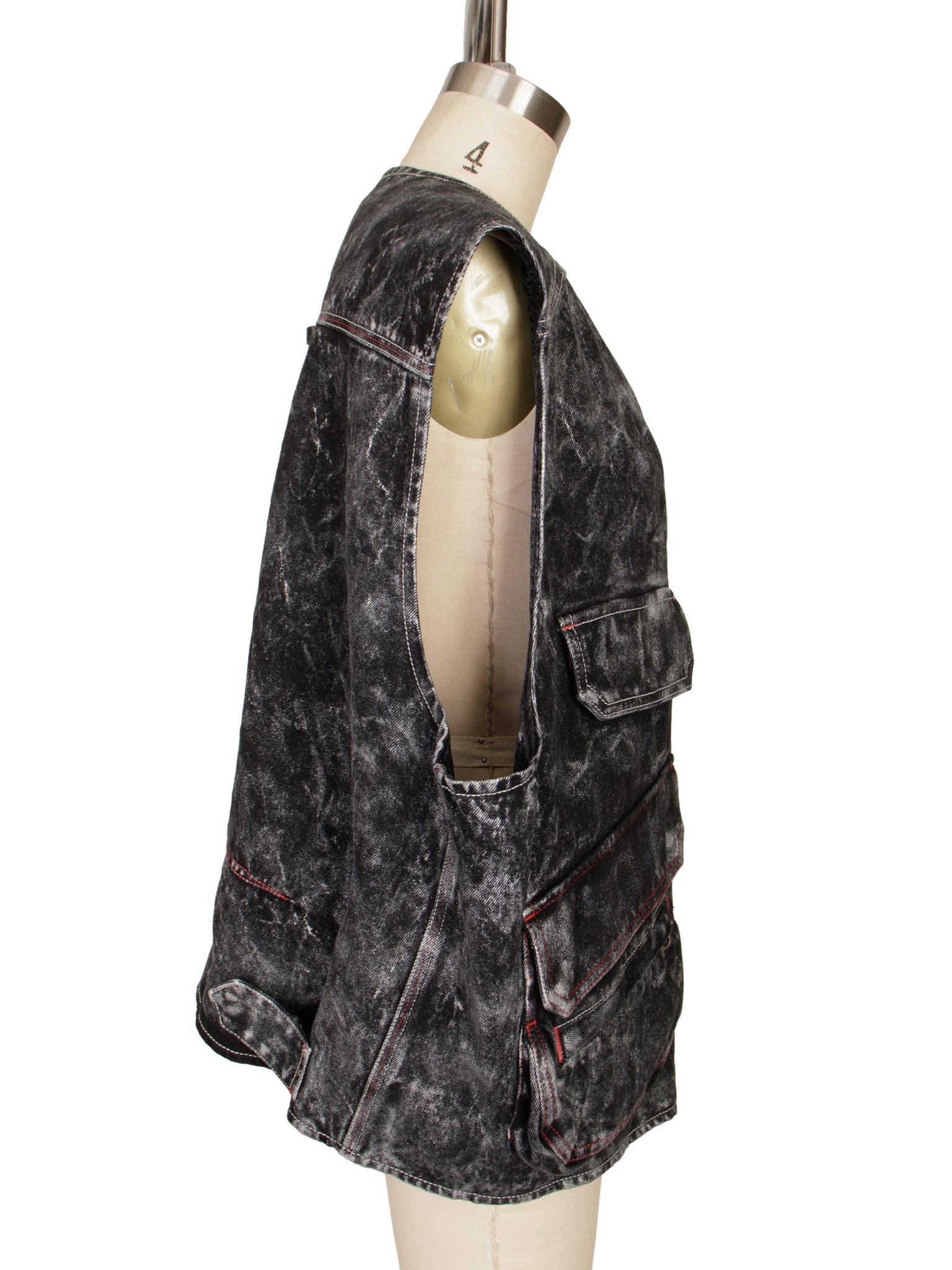 Diesel Marbled Denim Utility Vest