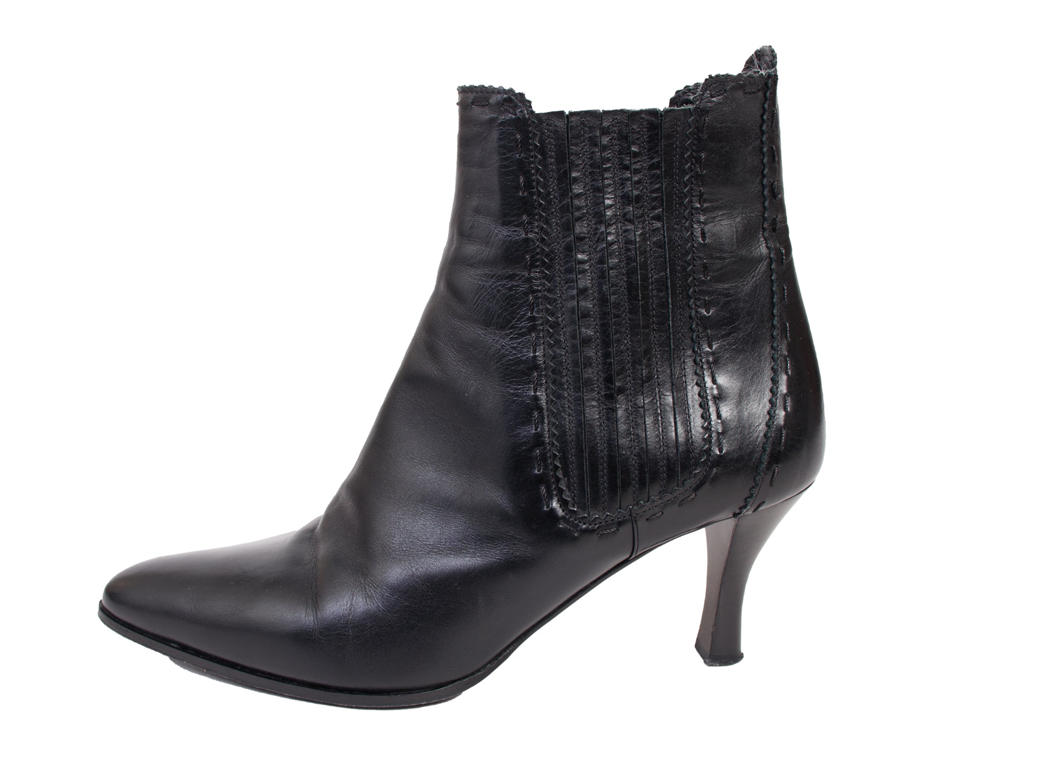 Hermes Leather Mid-Heel Ankle Boots*