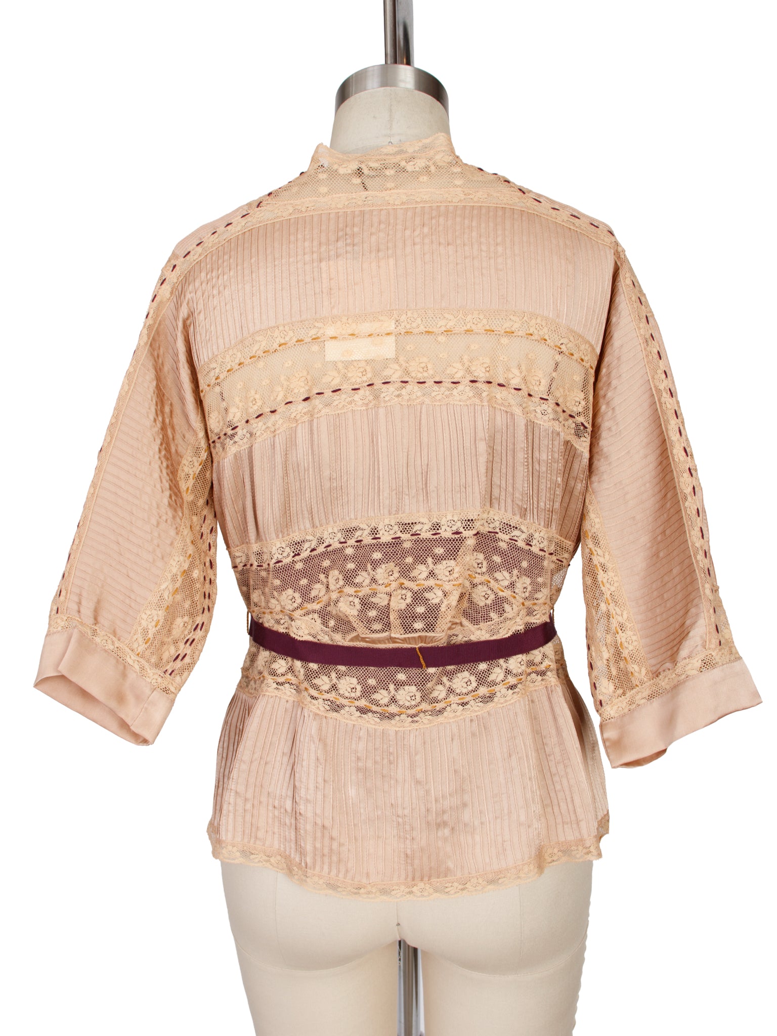 Easton Pearson Pintuck Silk Lace Blouse